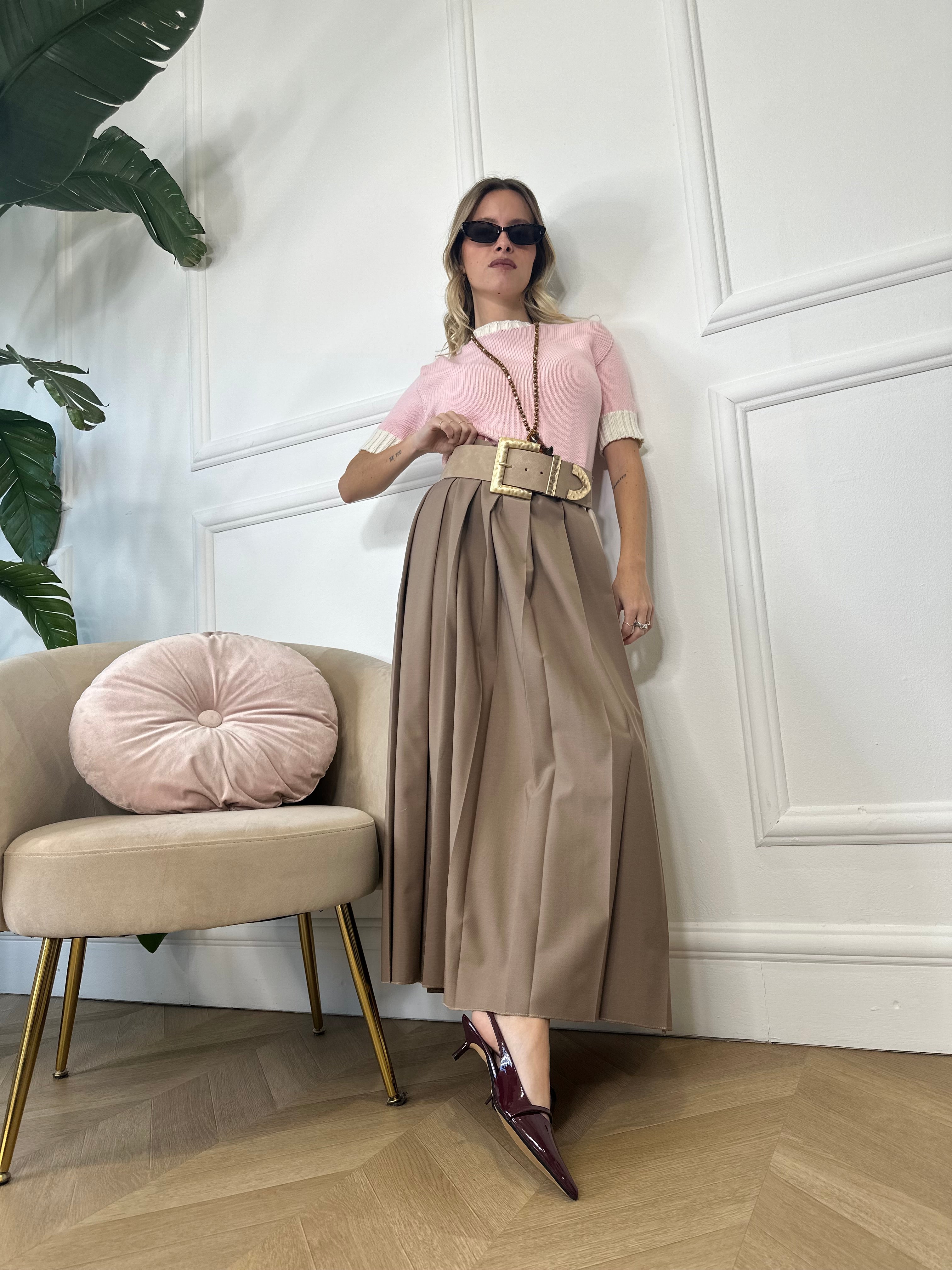 Gonna pieghe 257 BEIGE