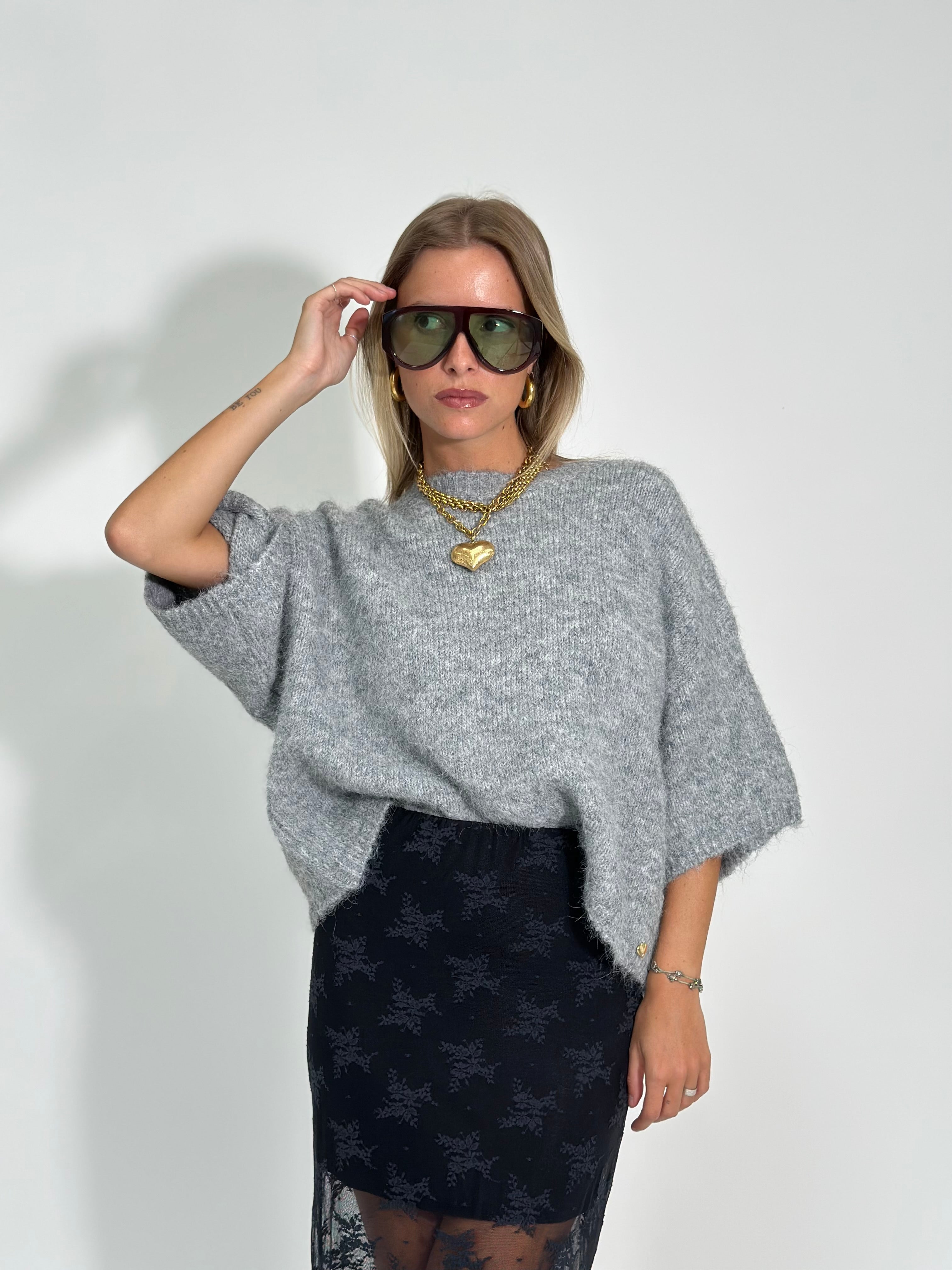 Maglia mohair 28168 GRIGIO
