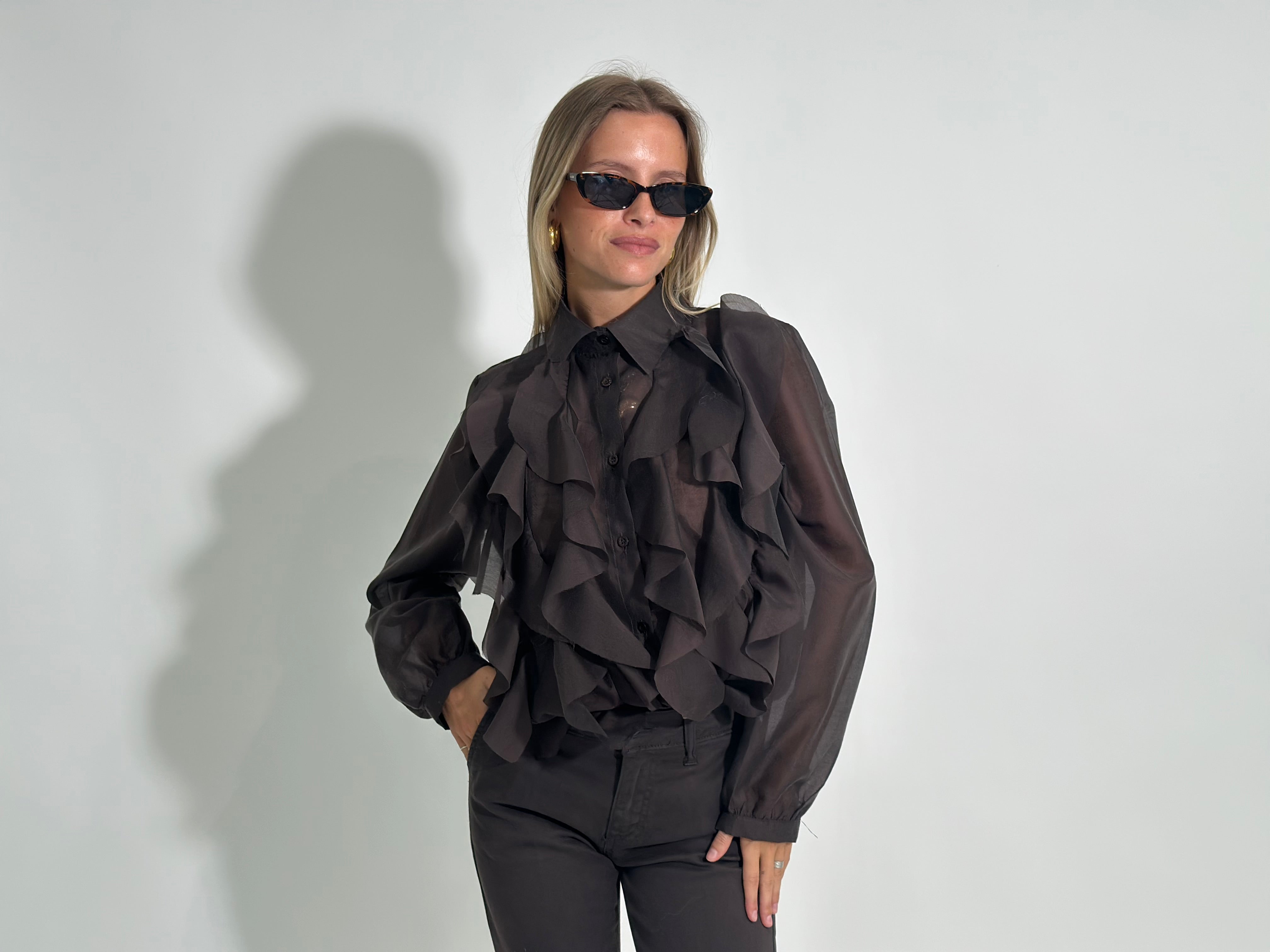 Camicia volant 27704 MARRONE