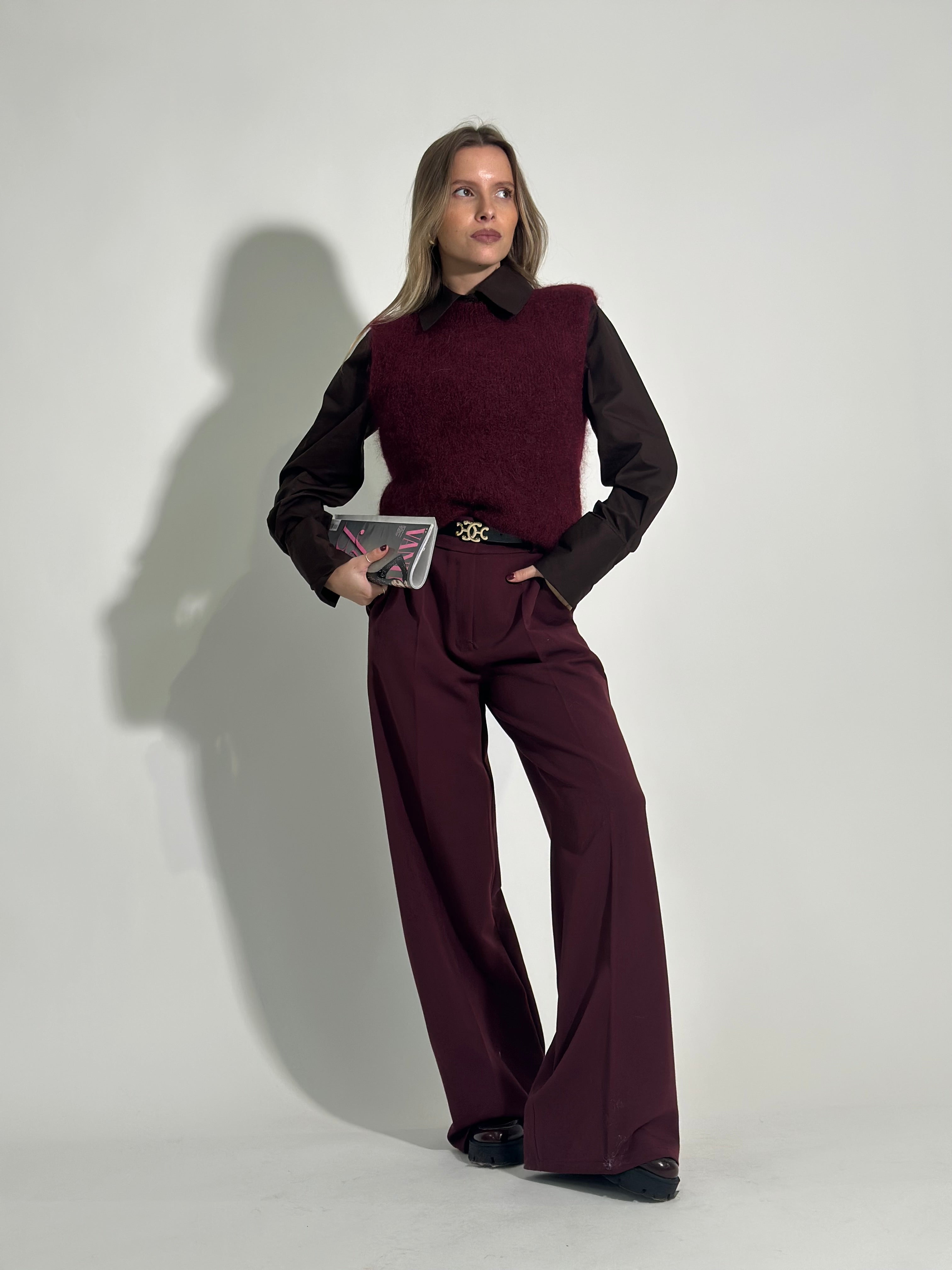 Pantalone palazzo 21381 BURGUNDY