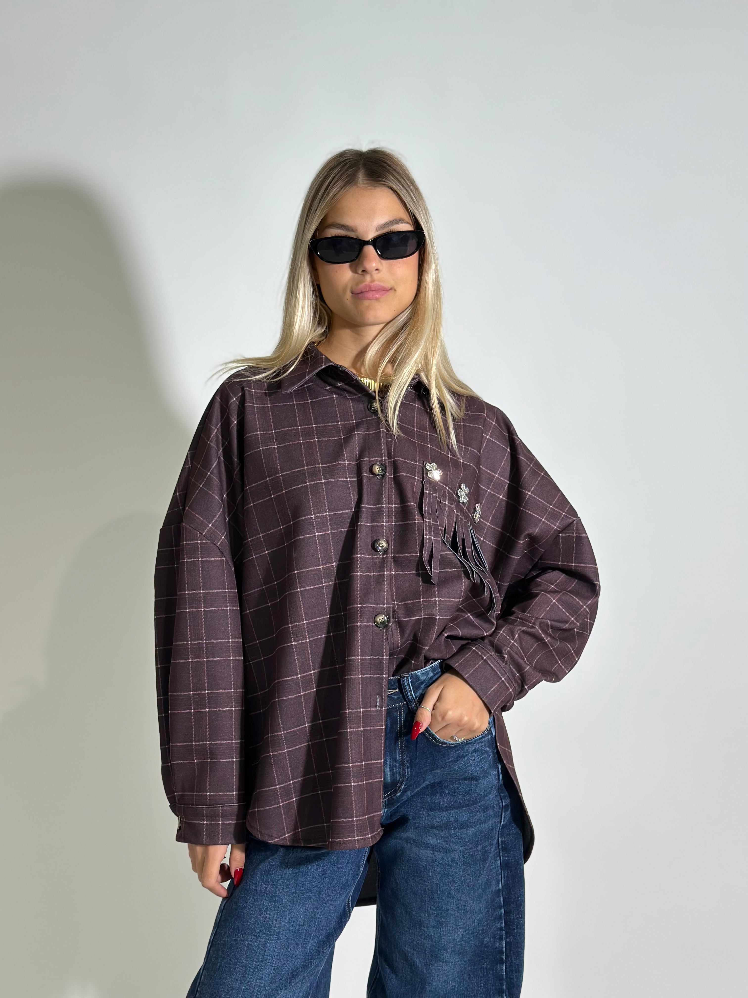 Camicia madras 7814 BURGUNDY