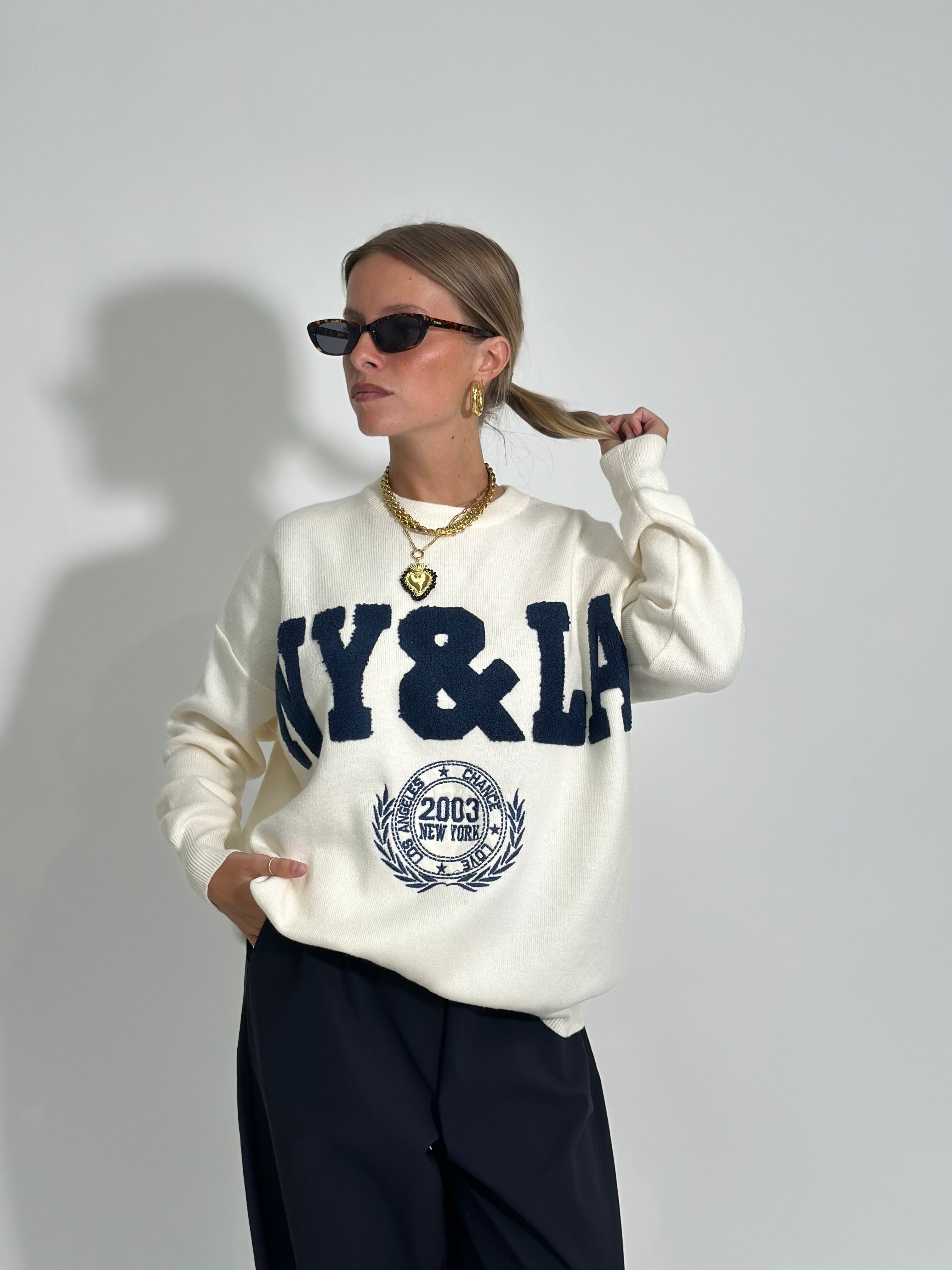 Maglia NY S11127 PANNA