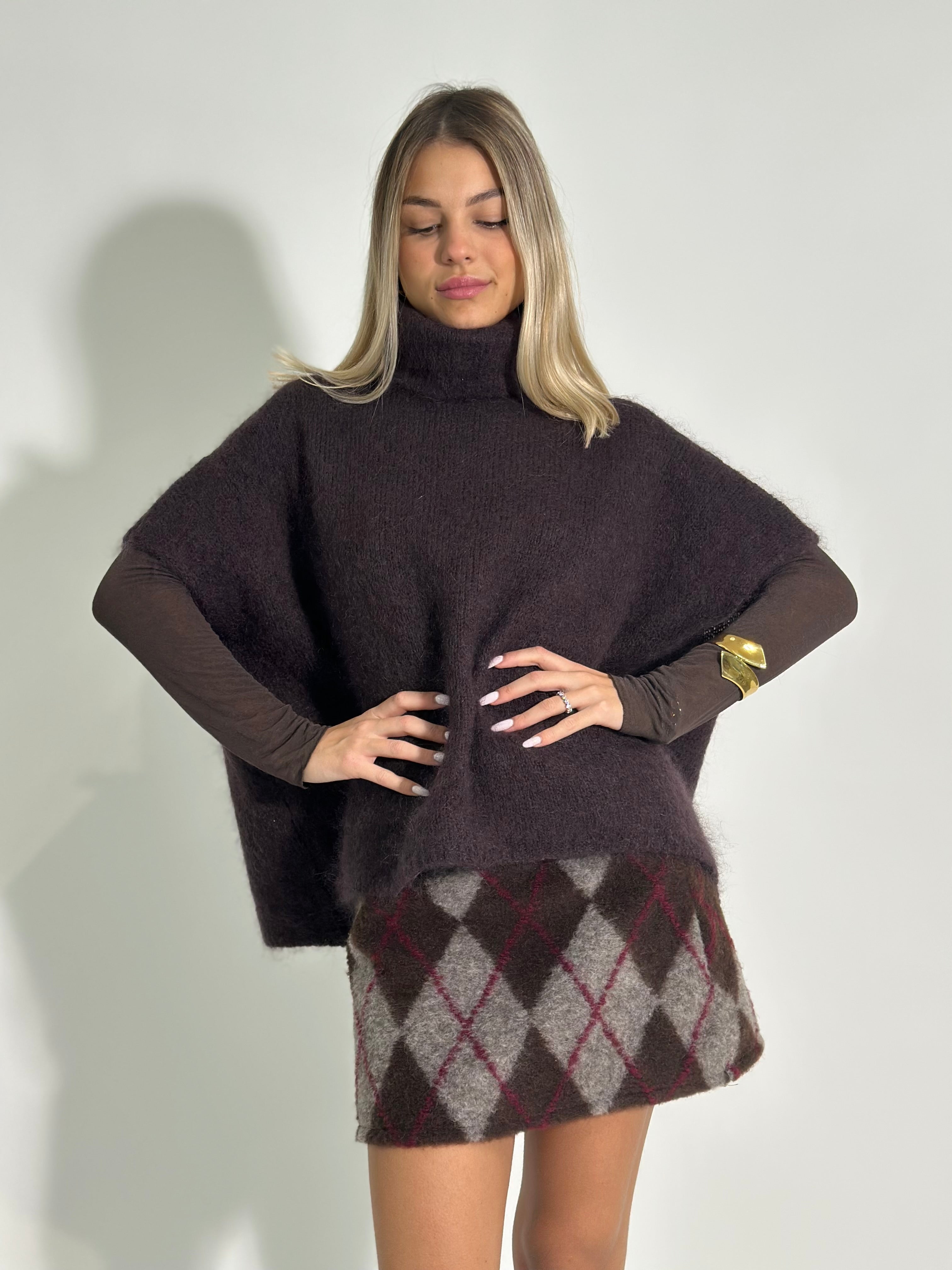 Maglia poncho mohair 5809