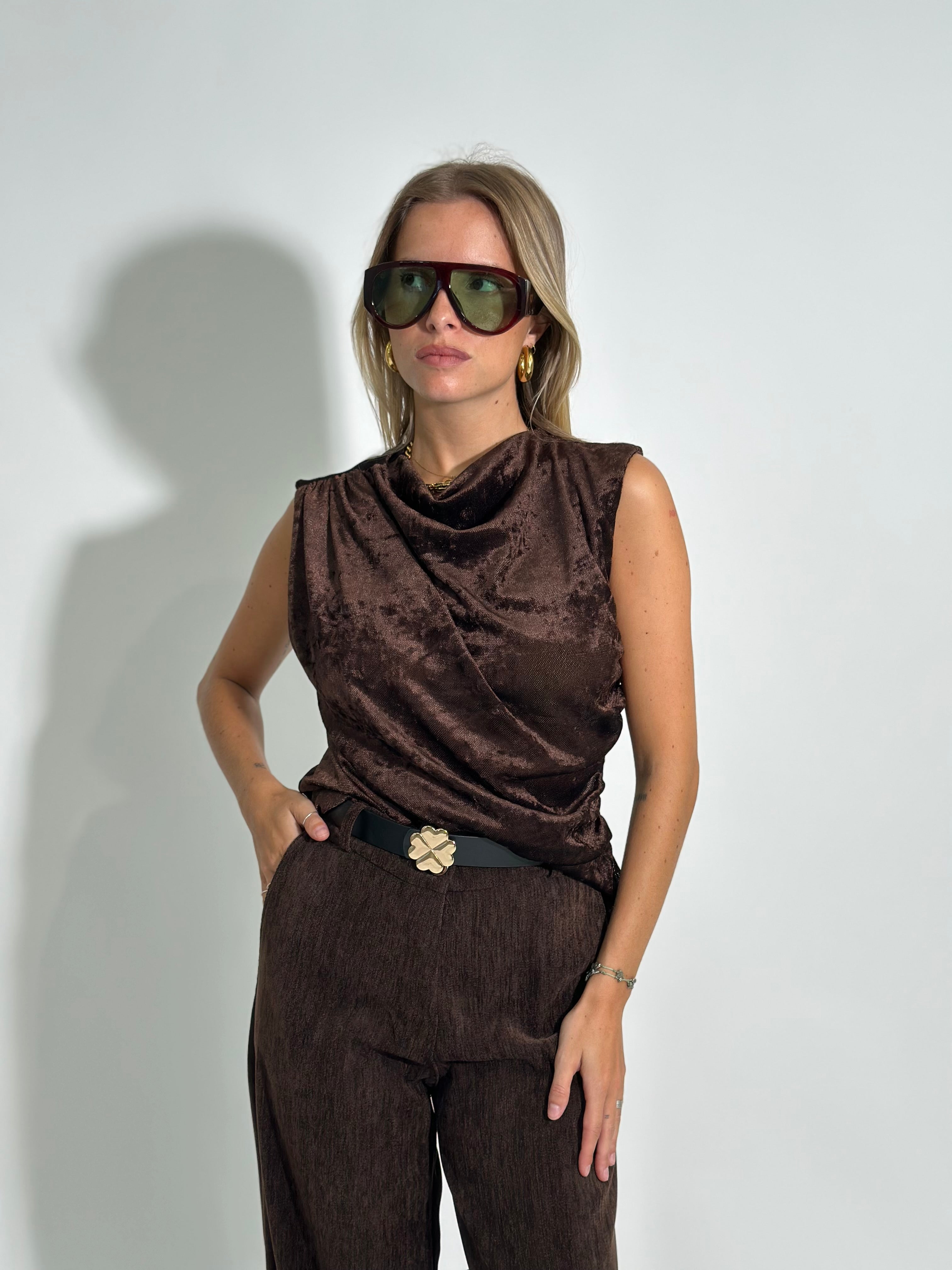 Top velvet 8762 MARRONE