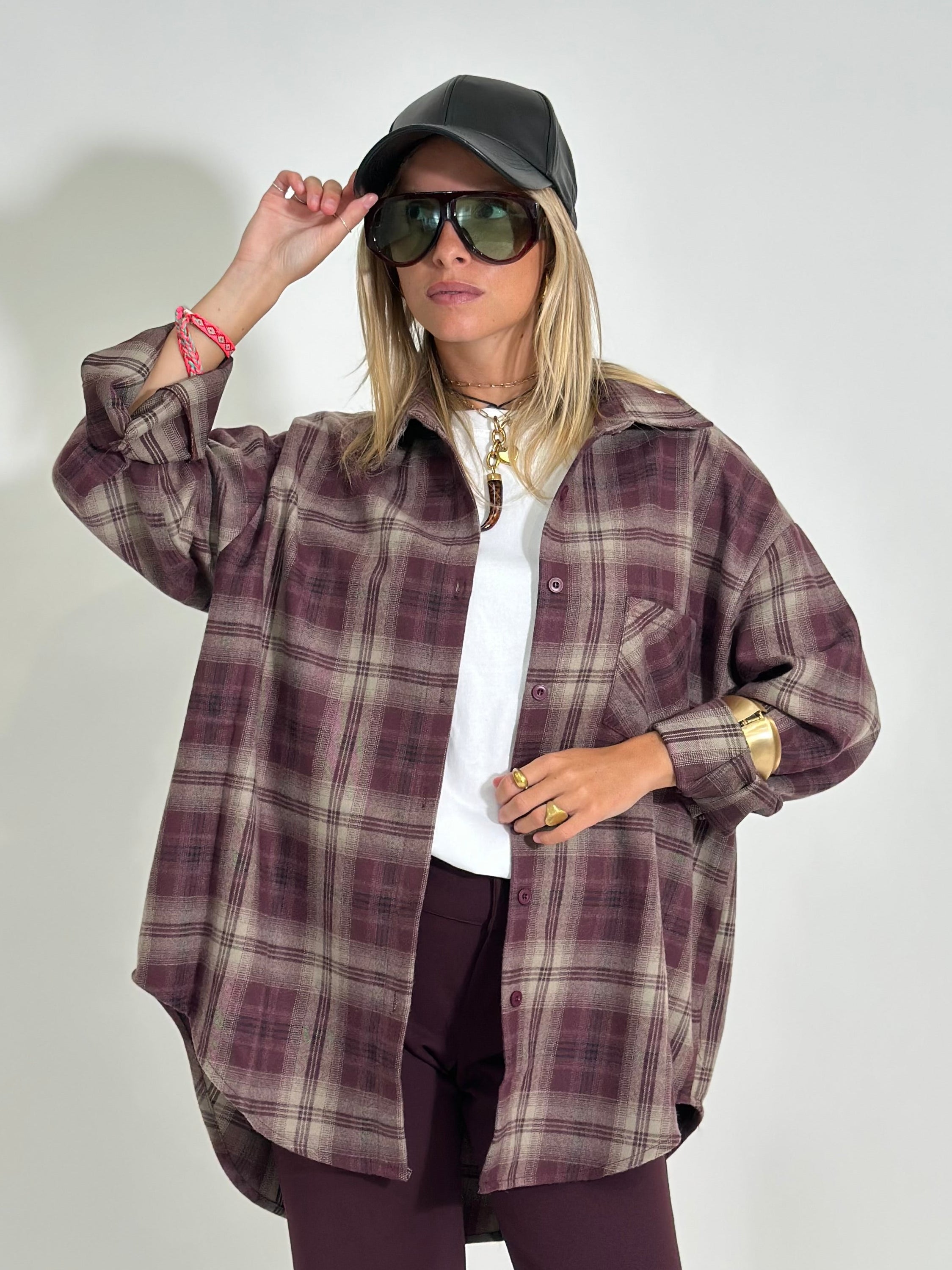 Camicia check 17183 BURGUNDY