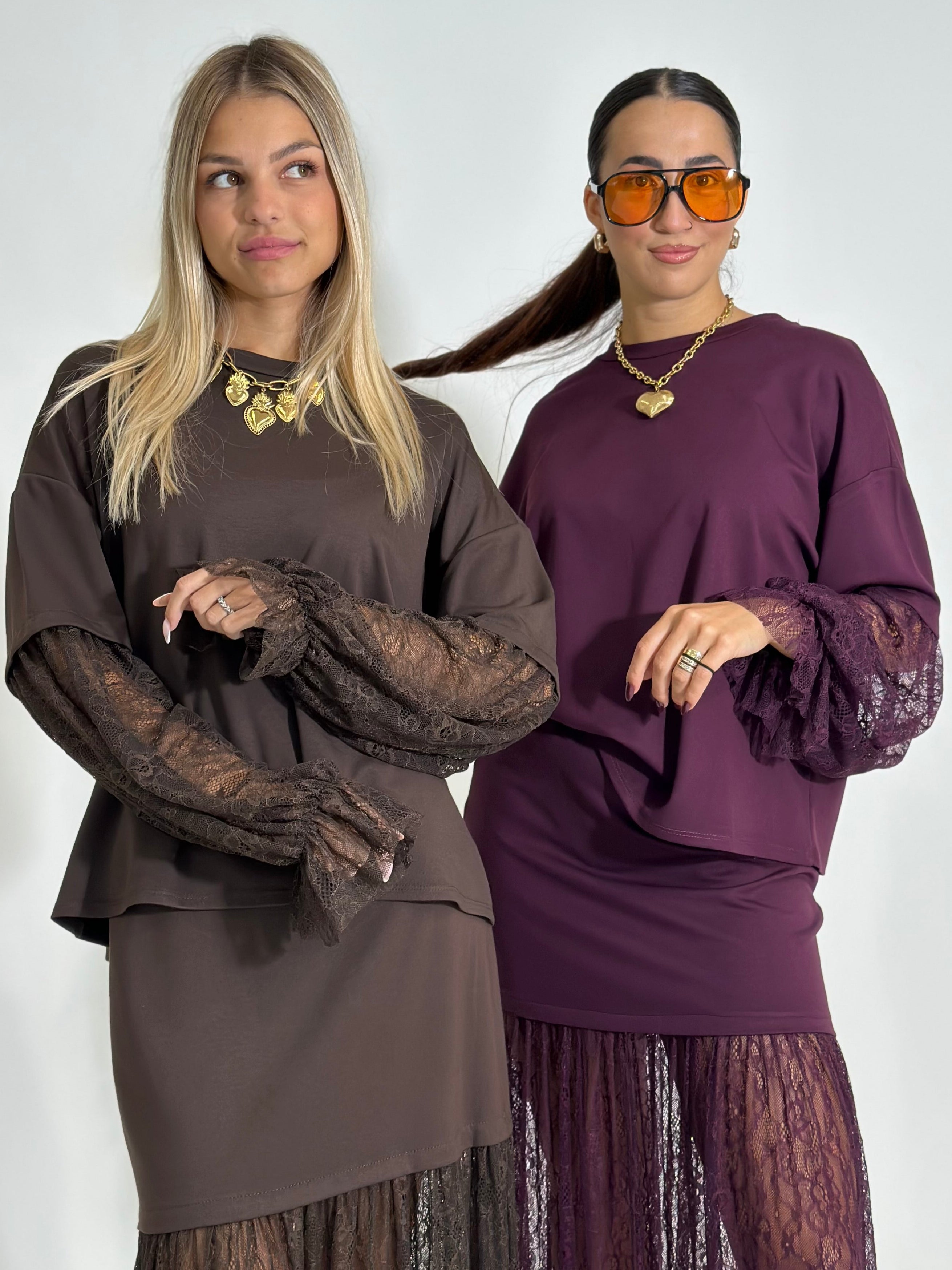 Maglia twin pizzo 55726 MORO