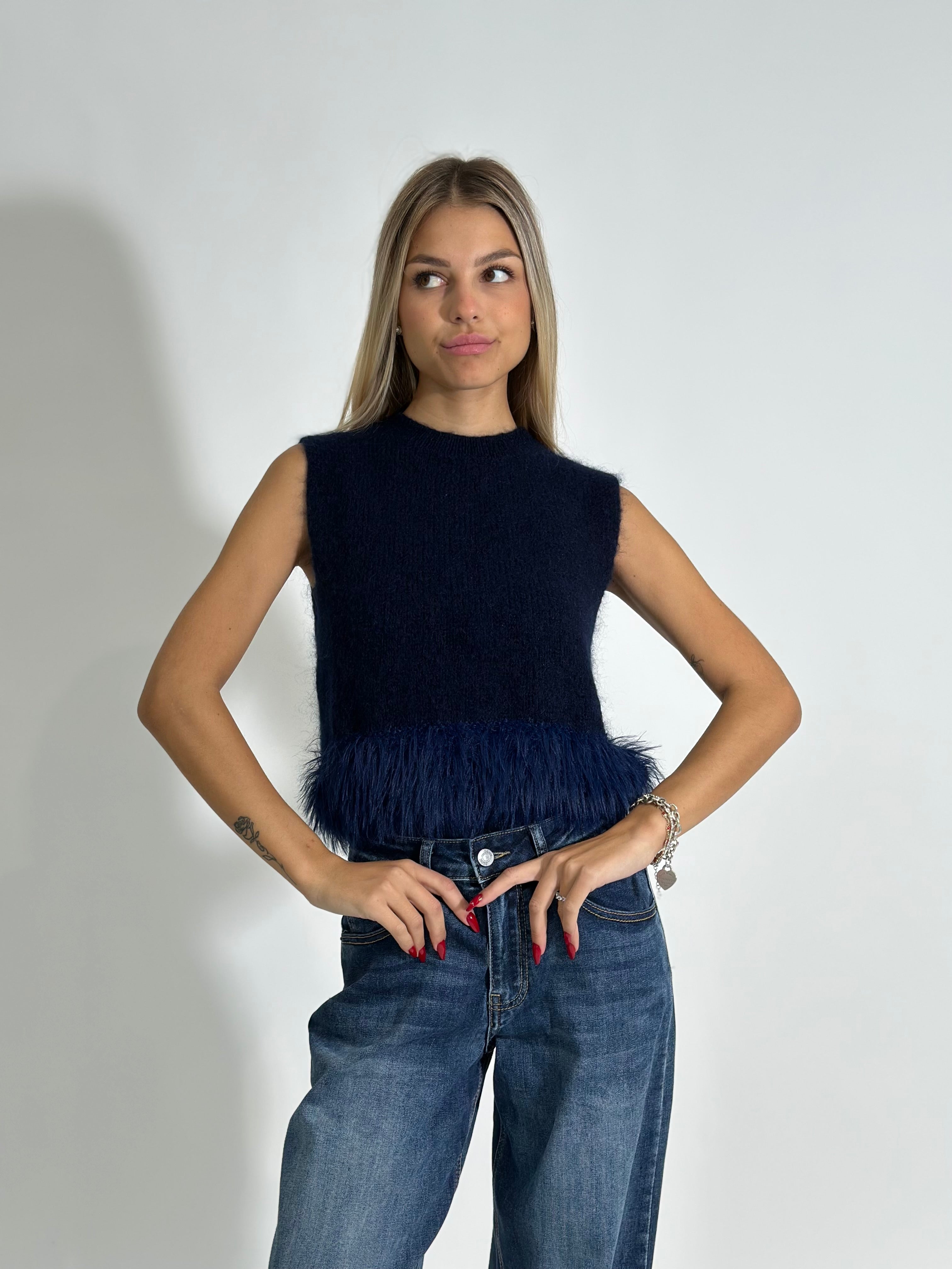 Gilet Fluffy 5180 BLU