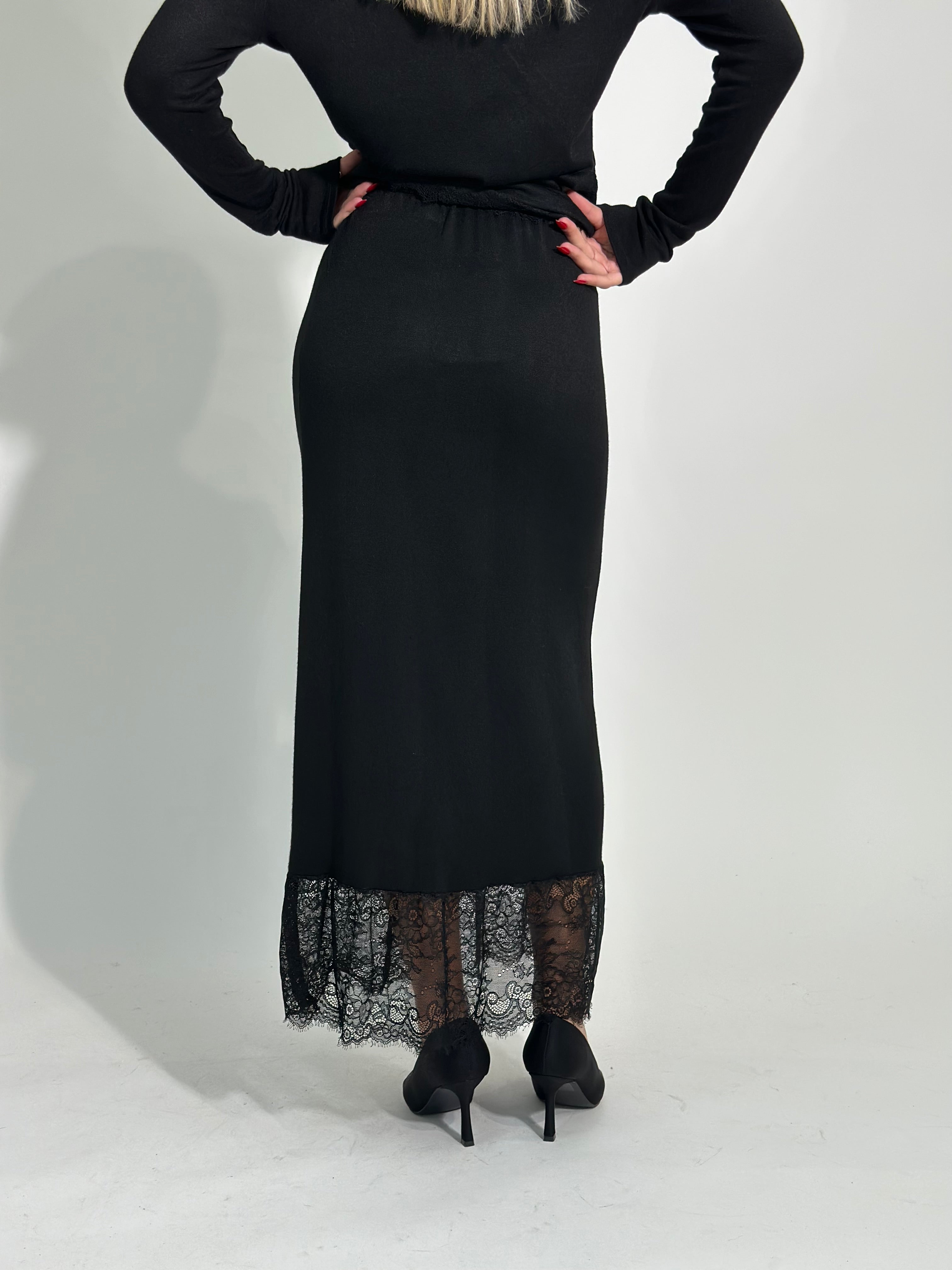 Gonna maglina pizzo X2187