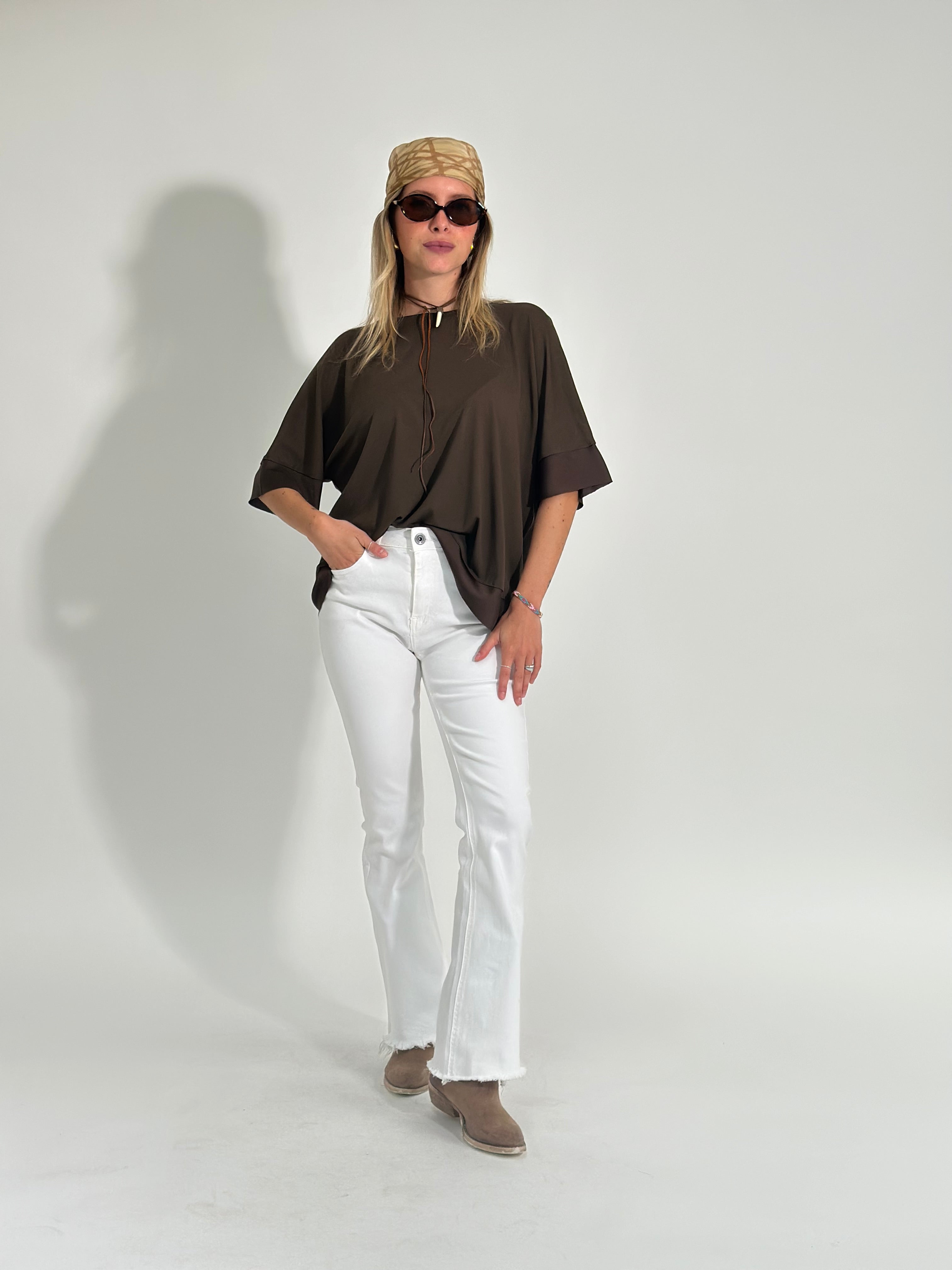 Pantalone trombetta 6826 BIANCO