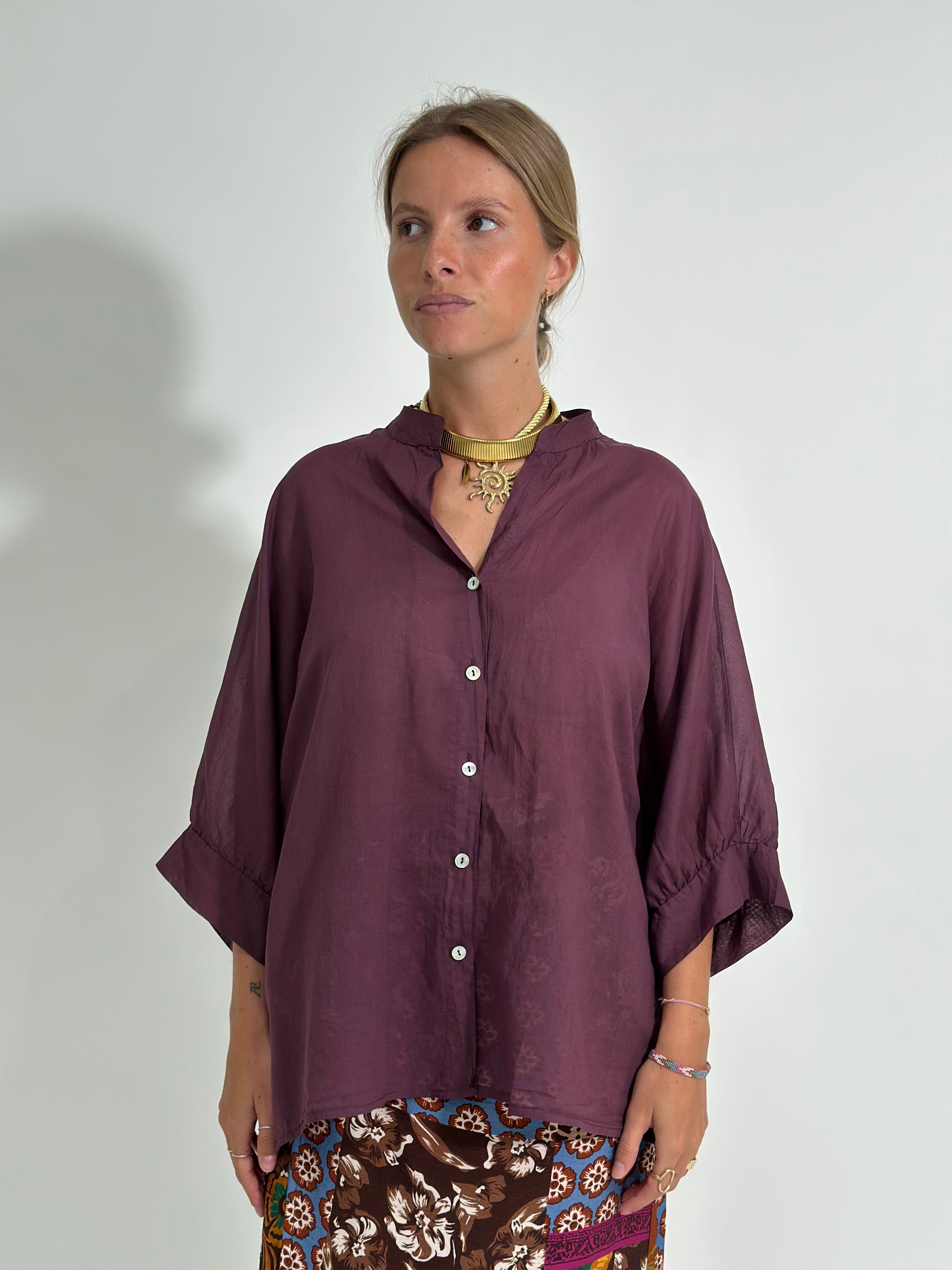 Camicia scatoletta 5568 MELANZANA