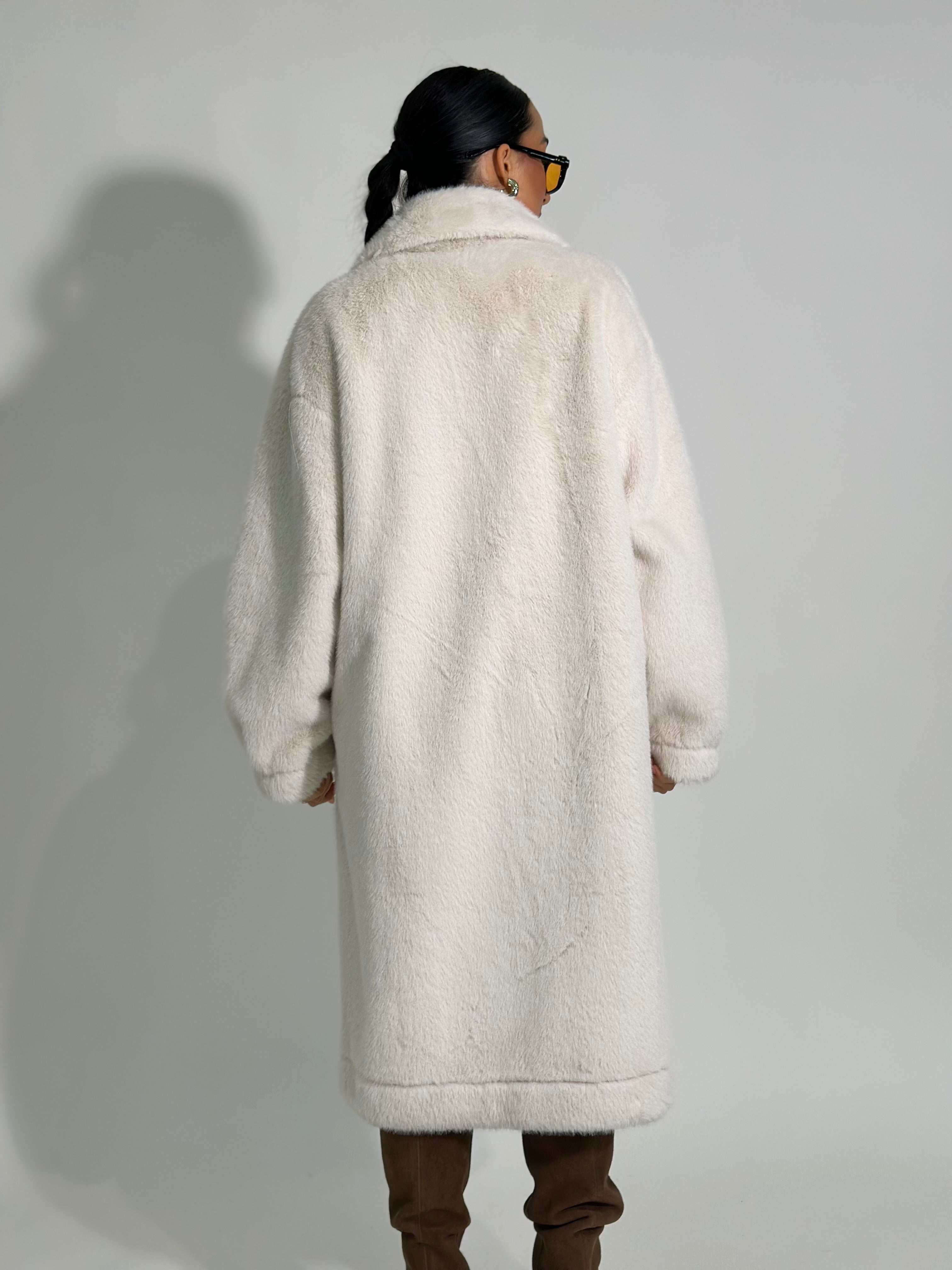 Cappotto double pelliccia TR8556 BIANCO