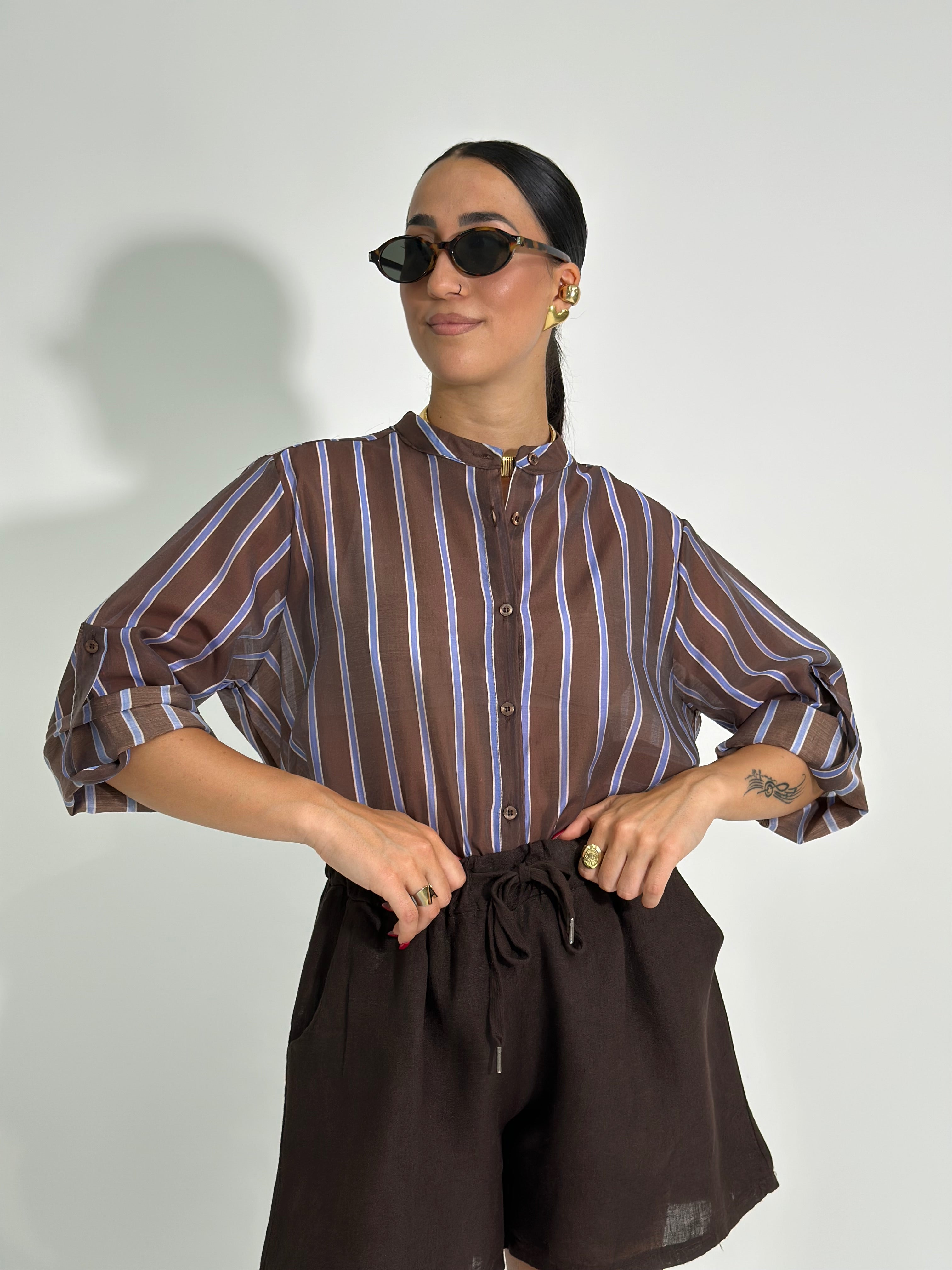 Camicia soft over 5592 MOKA