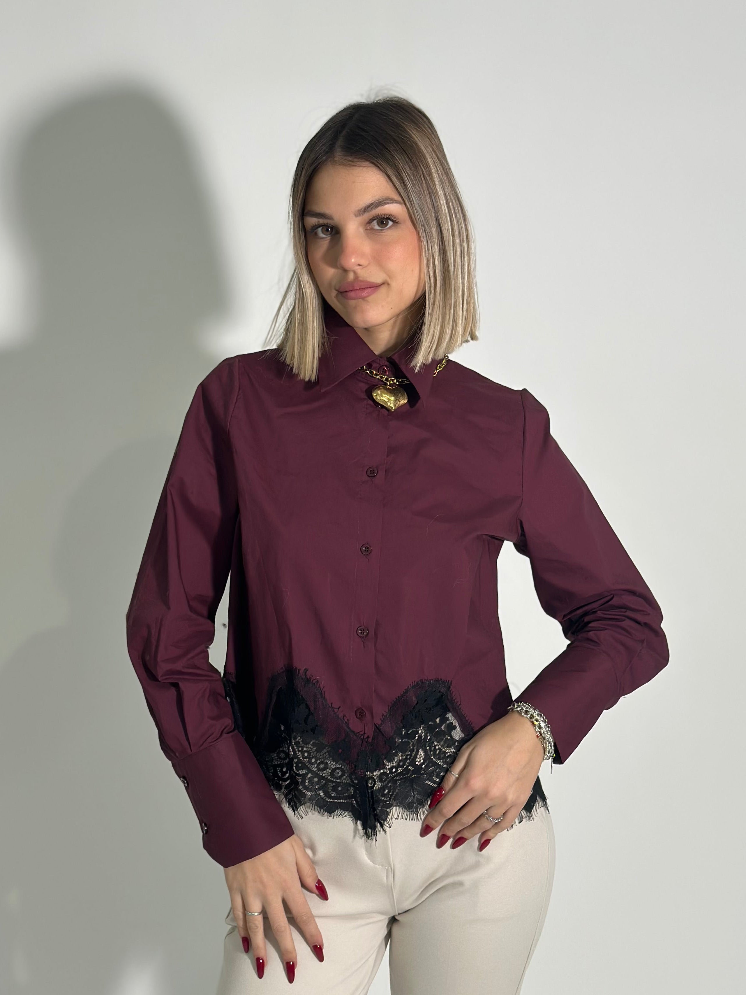 Camicia bastoncino pizzo 4793