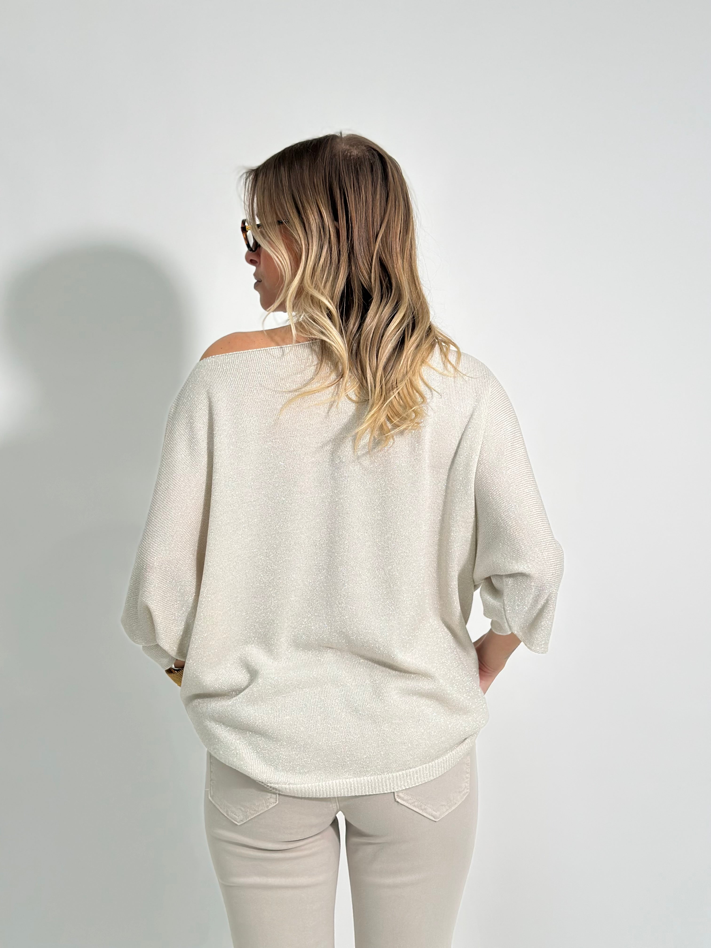 Maglia lurex scollo barca 3161