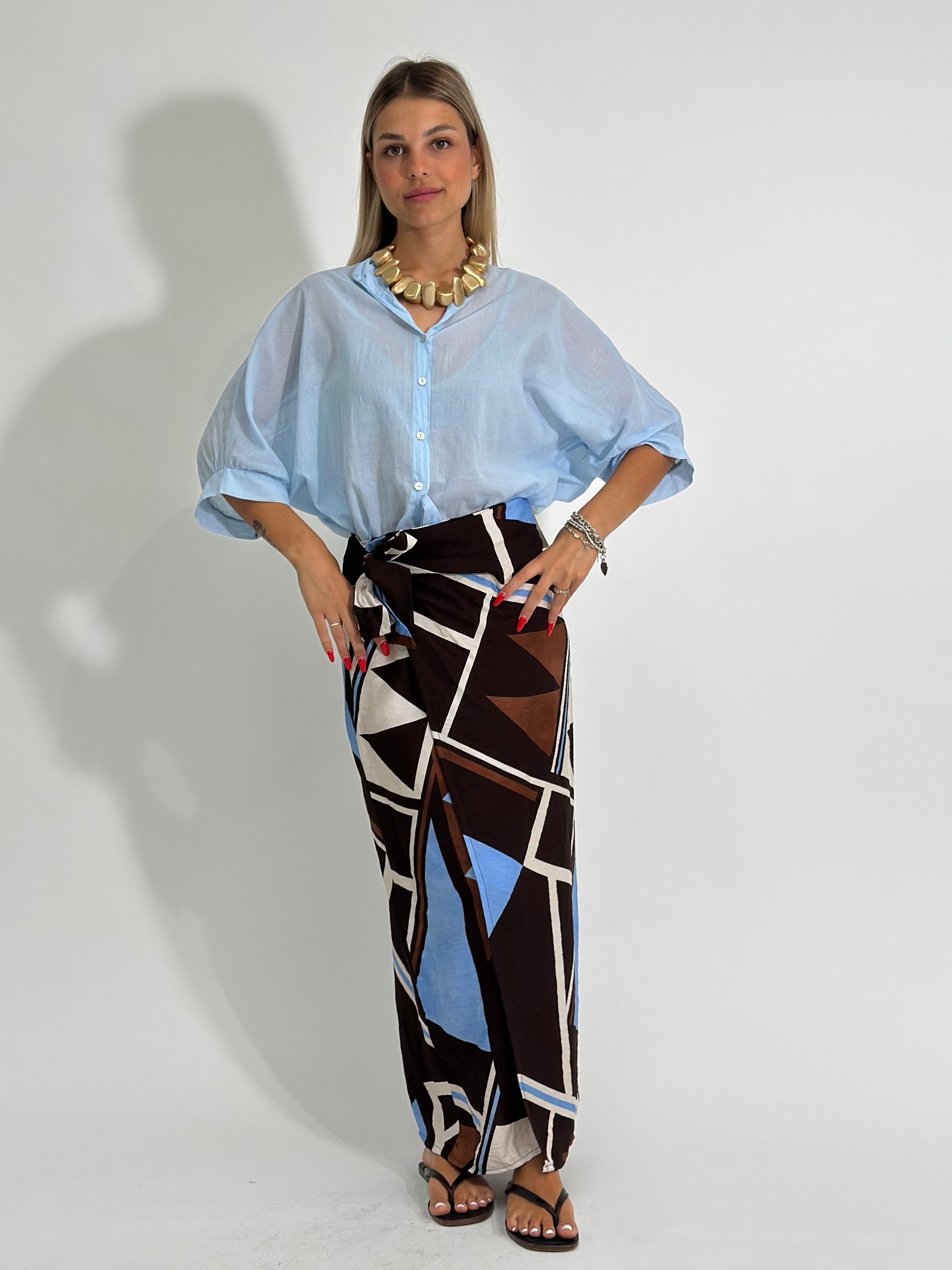 Gonna pareo lunga AZUL 8097