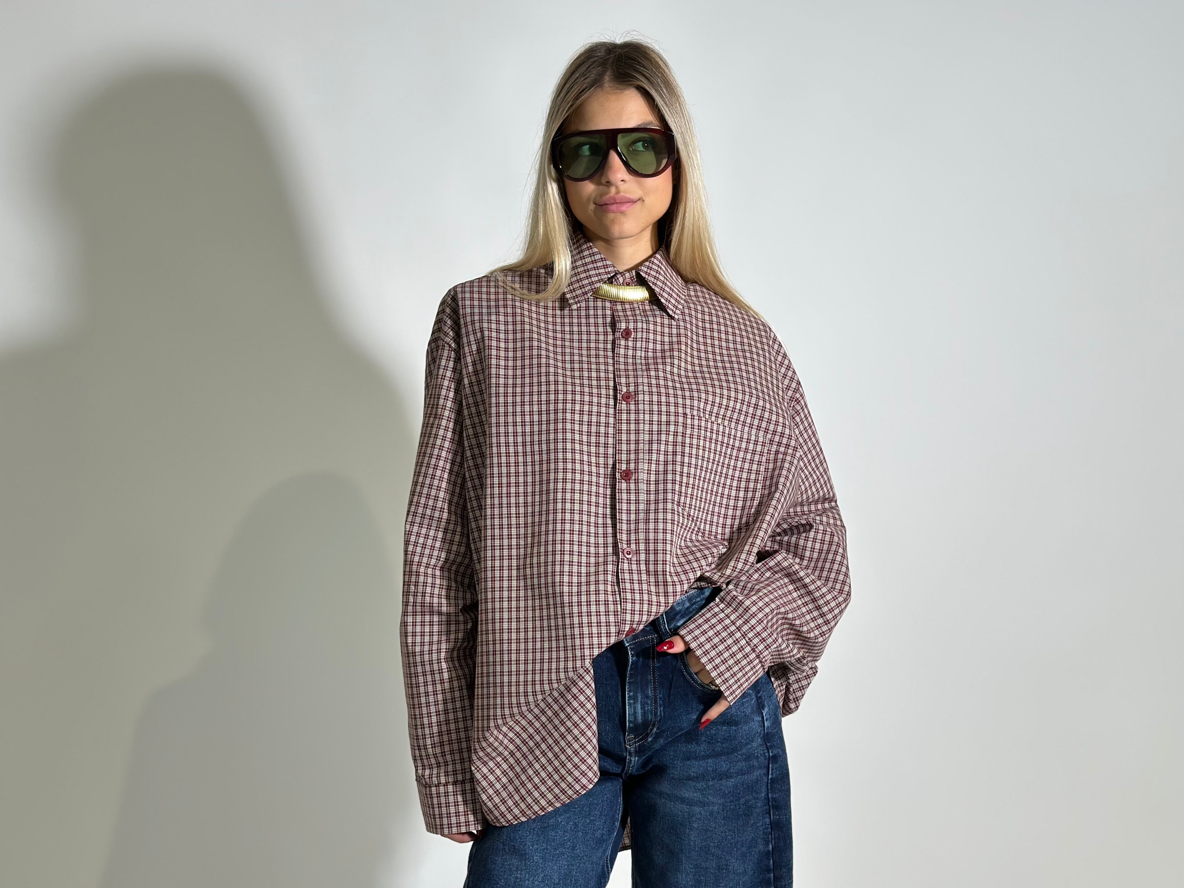 Camicia quadri 19109 BURGUNDY