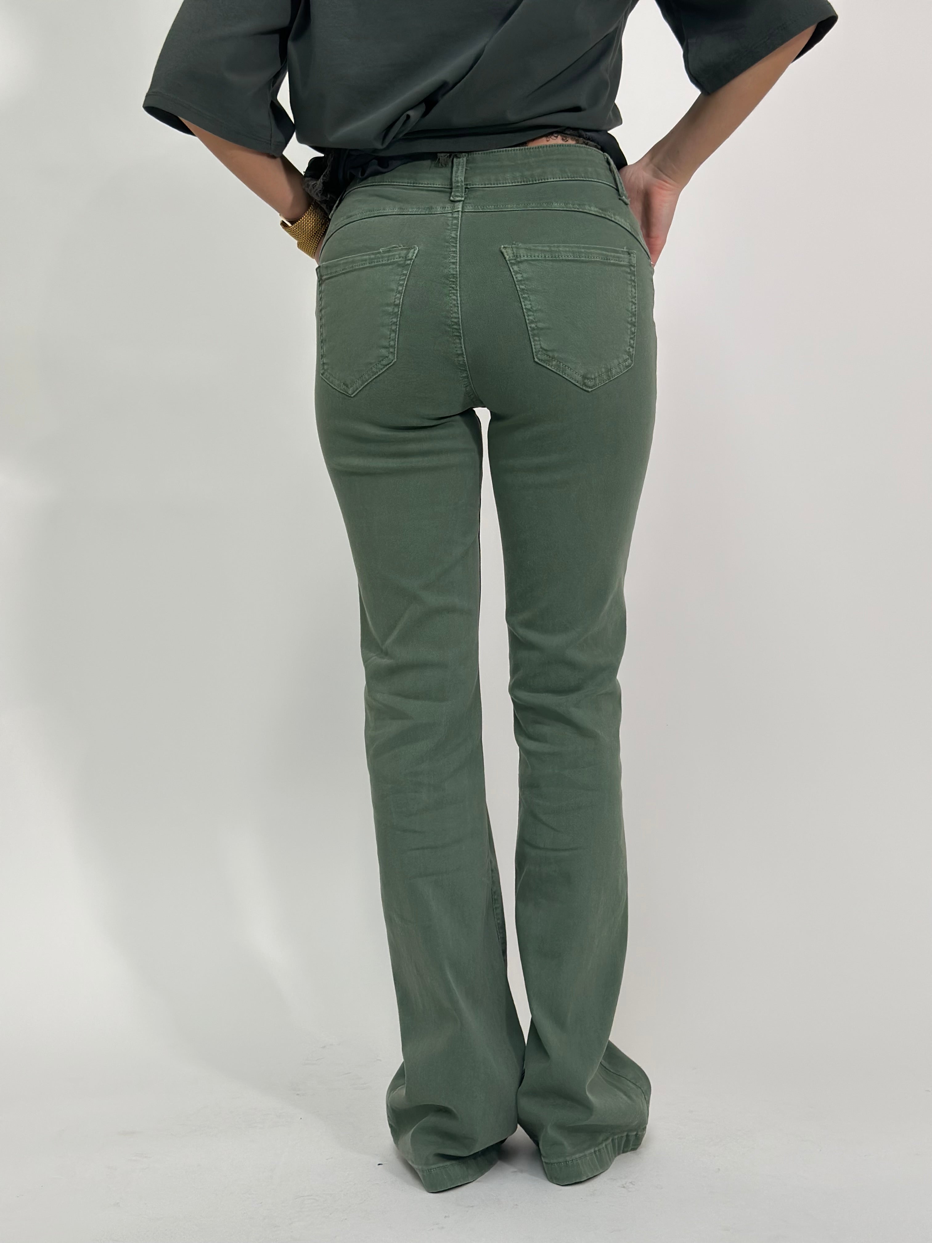 Pantalone denim push-up 8205-14 VERDE