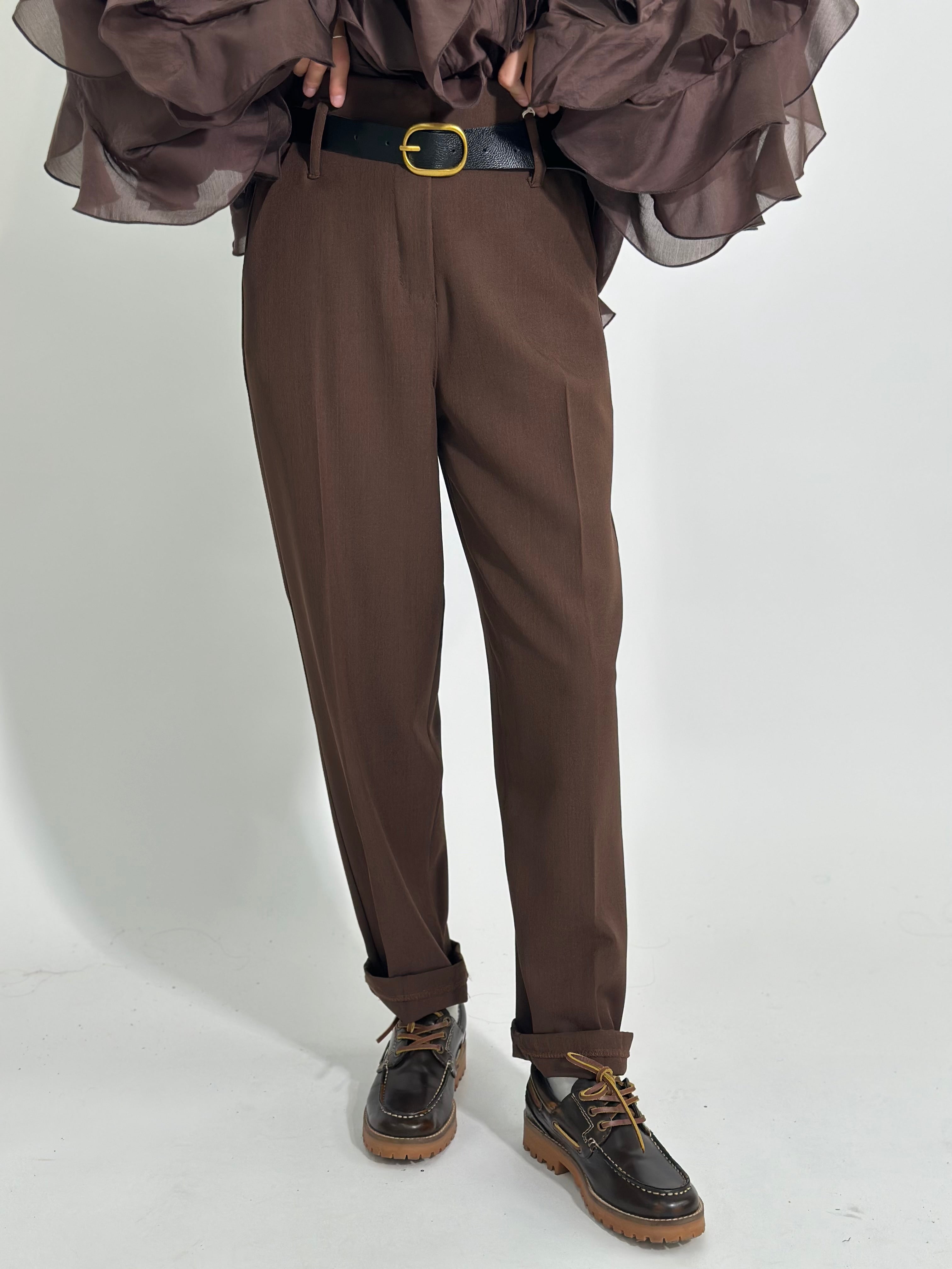 Pantalone cintura 18185 MARRONE