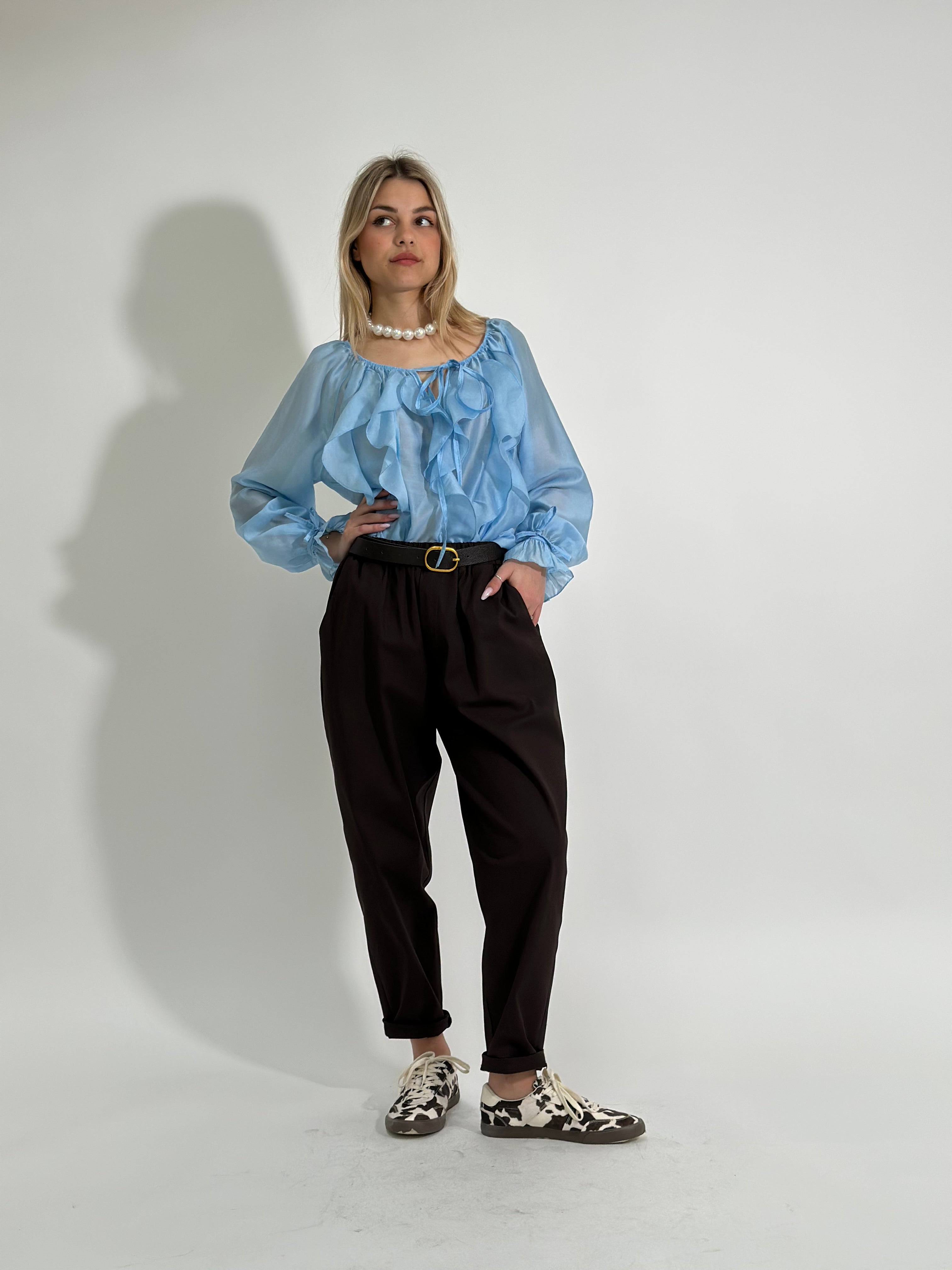 Pantalone gabardine 3297 CAFFE