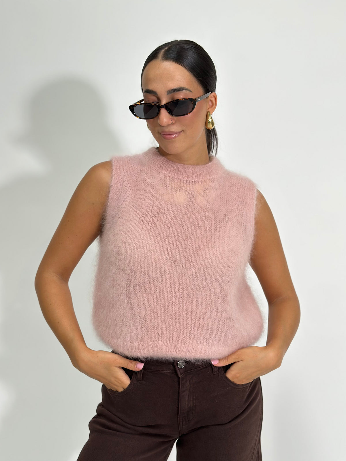 Gilet smanicato kid mohair 23121