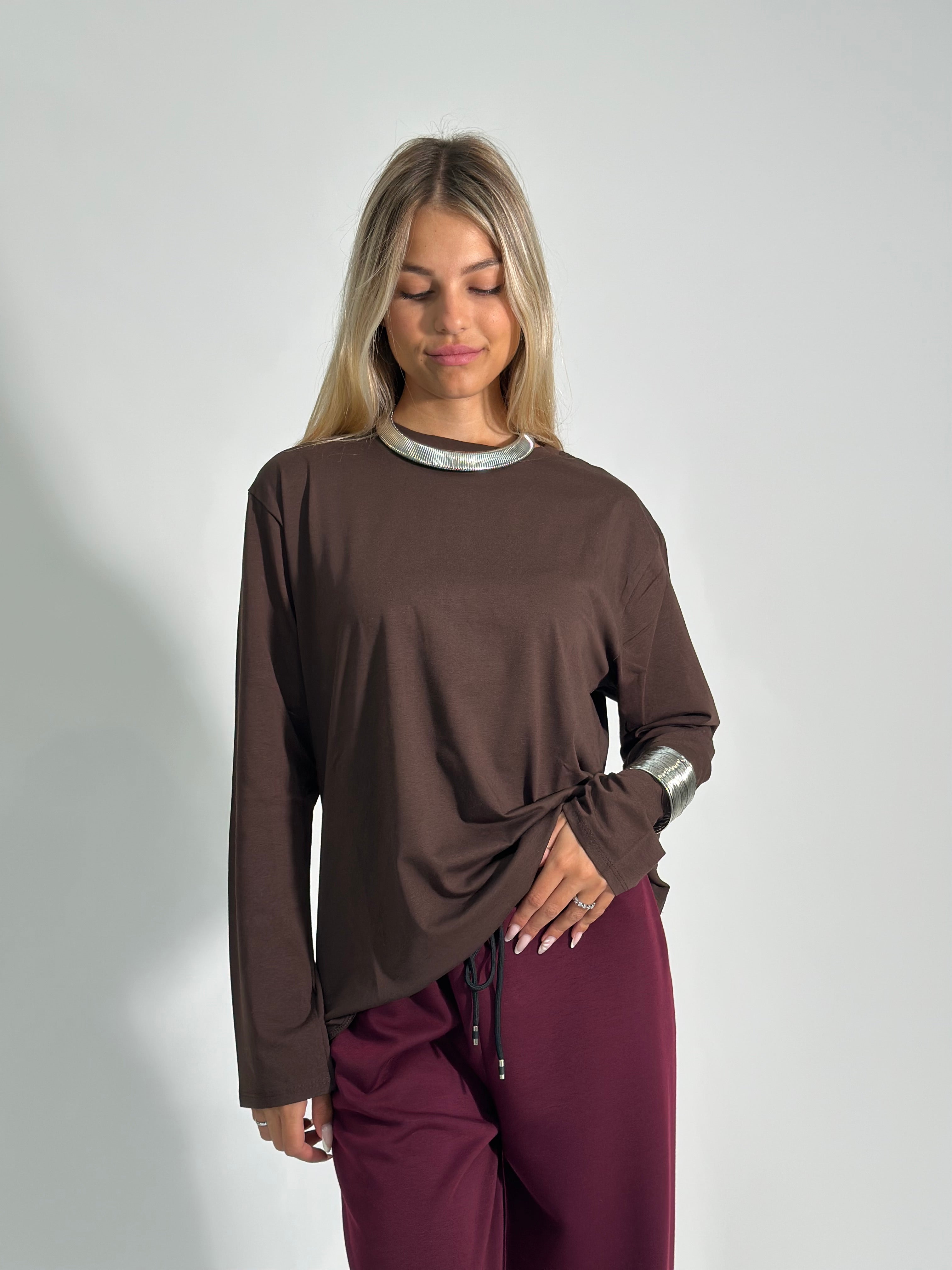 T-shirt lunga 23100 MORO
