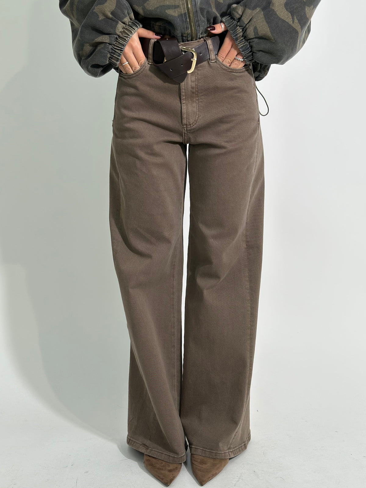Pantapalazzo denim 9240-26 TAUPE