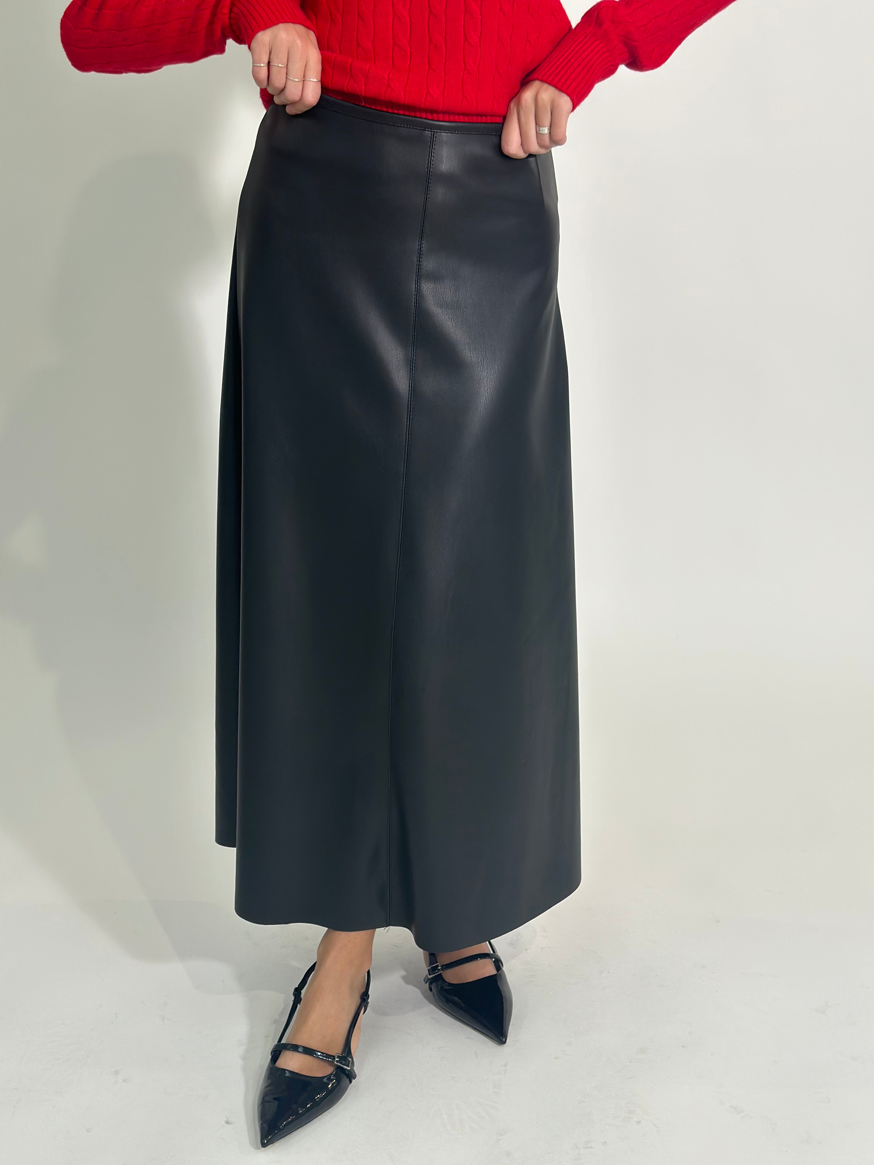 Gonna ecopelle 8066 NERO