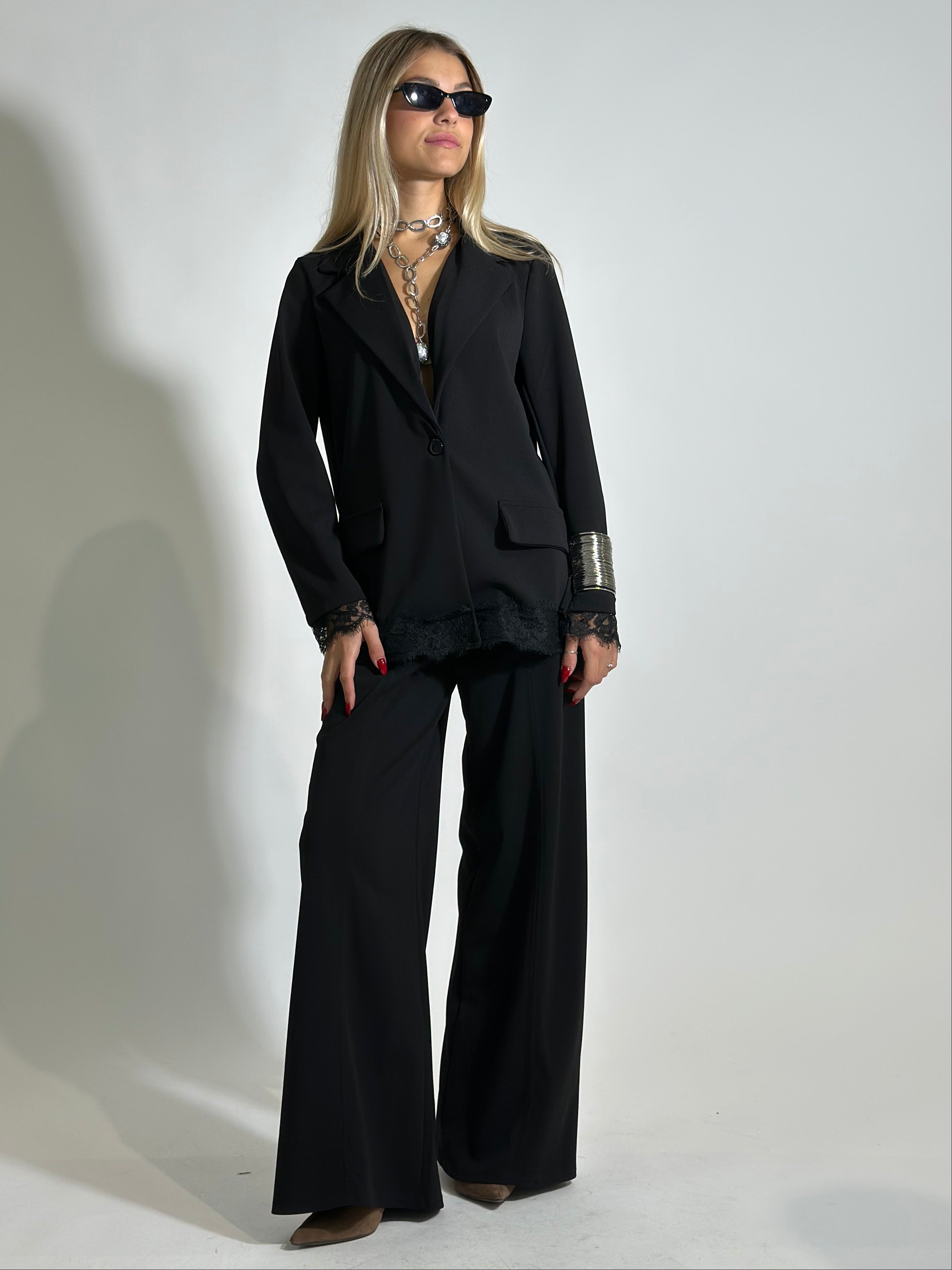 Completo crep pizzo 5579 NERO