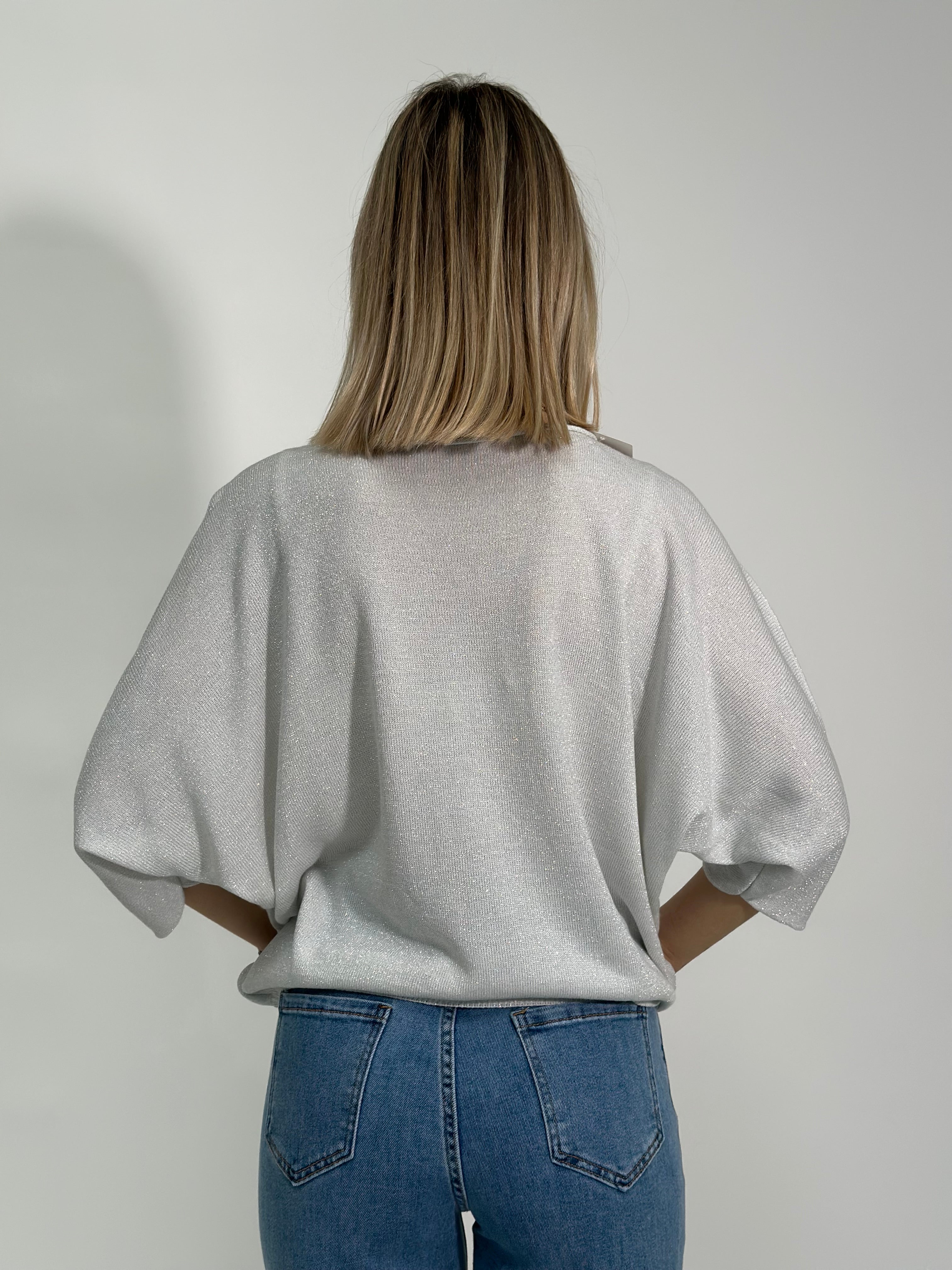 Maglia lurex scollo barca 3161