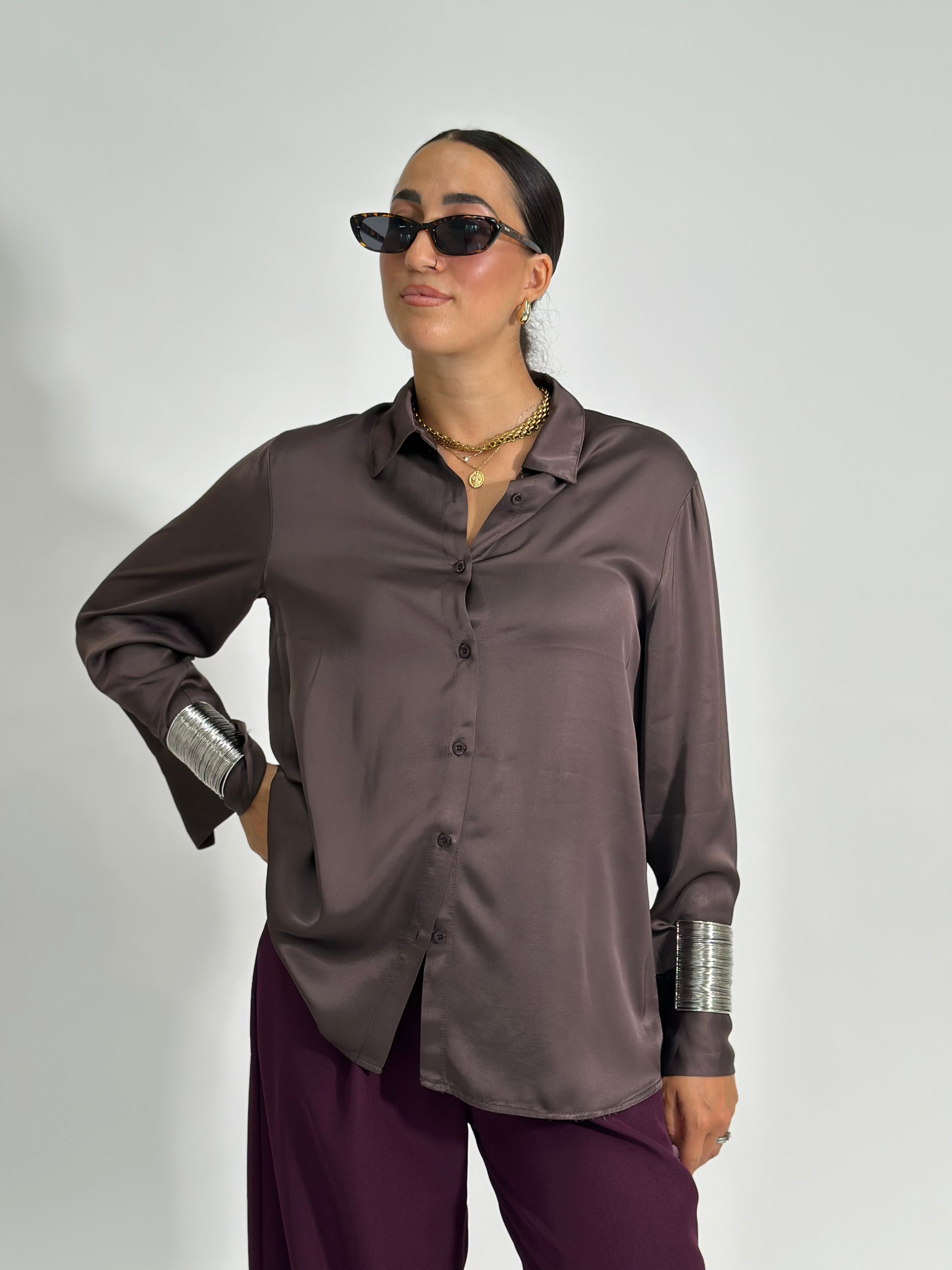 Camicia cupro 5579 MARRONE