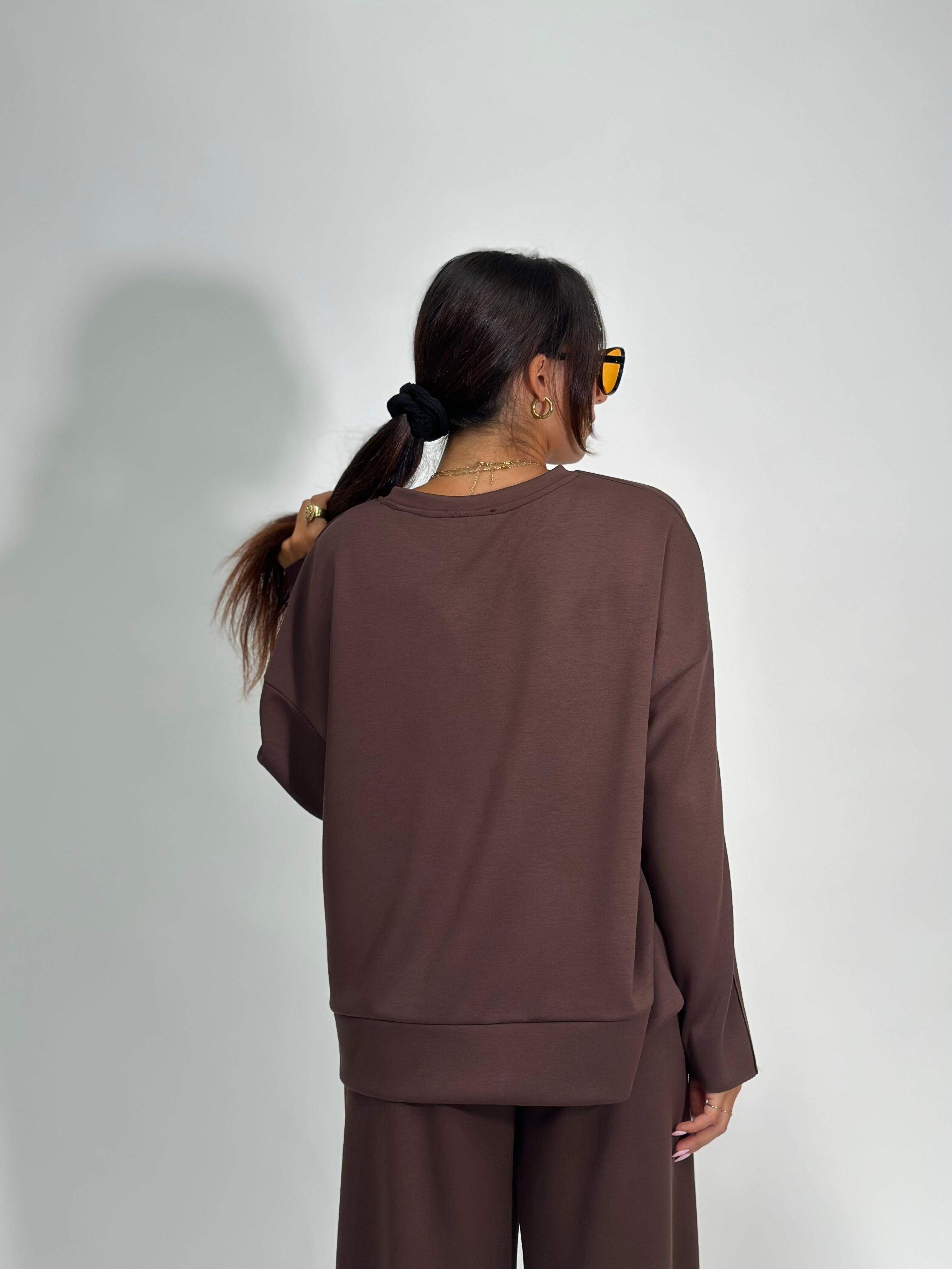 Felpa viscosa 27580 MARRONE