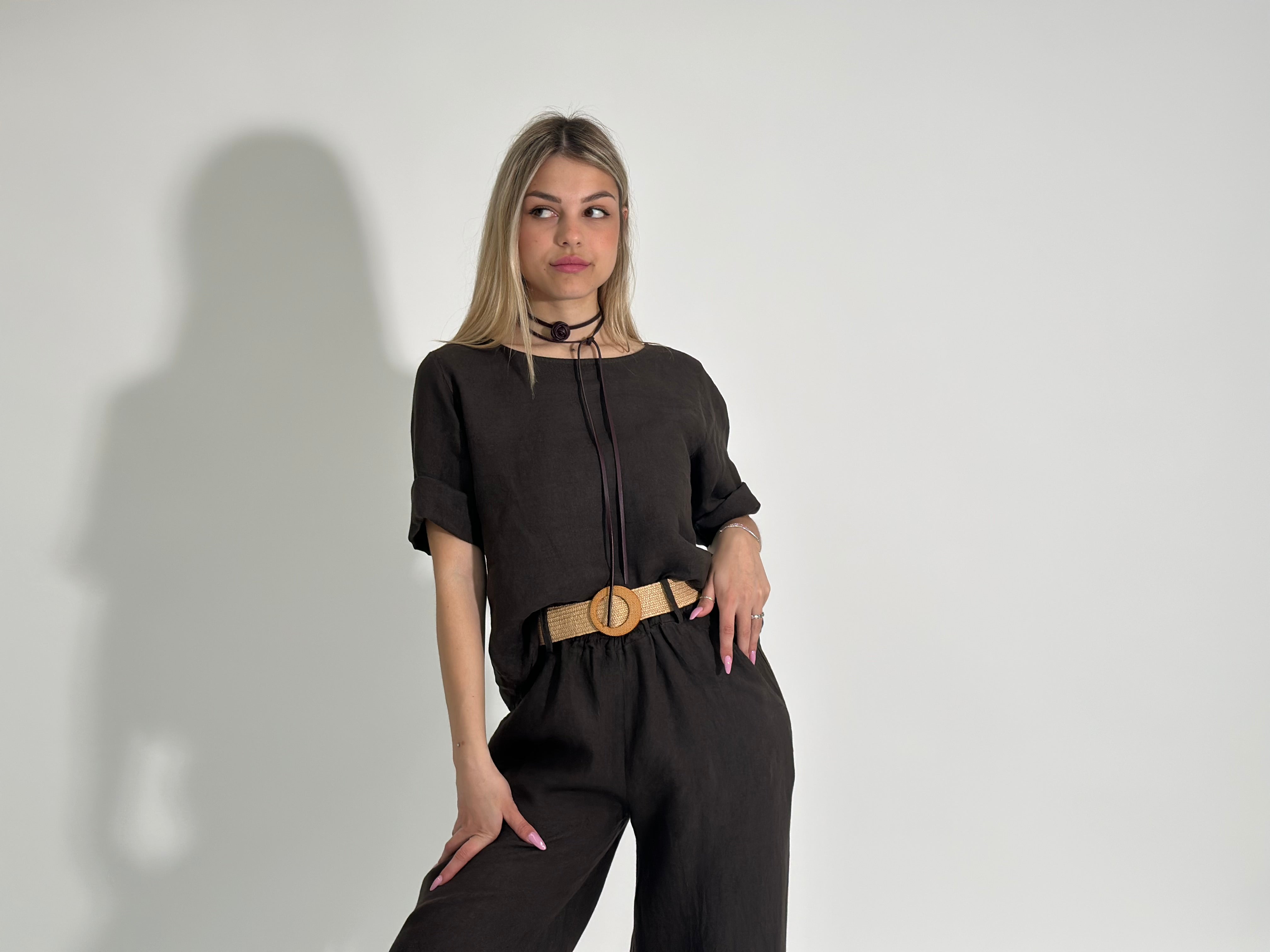 Camicia lino 2351 CAFFE