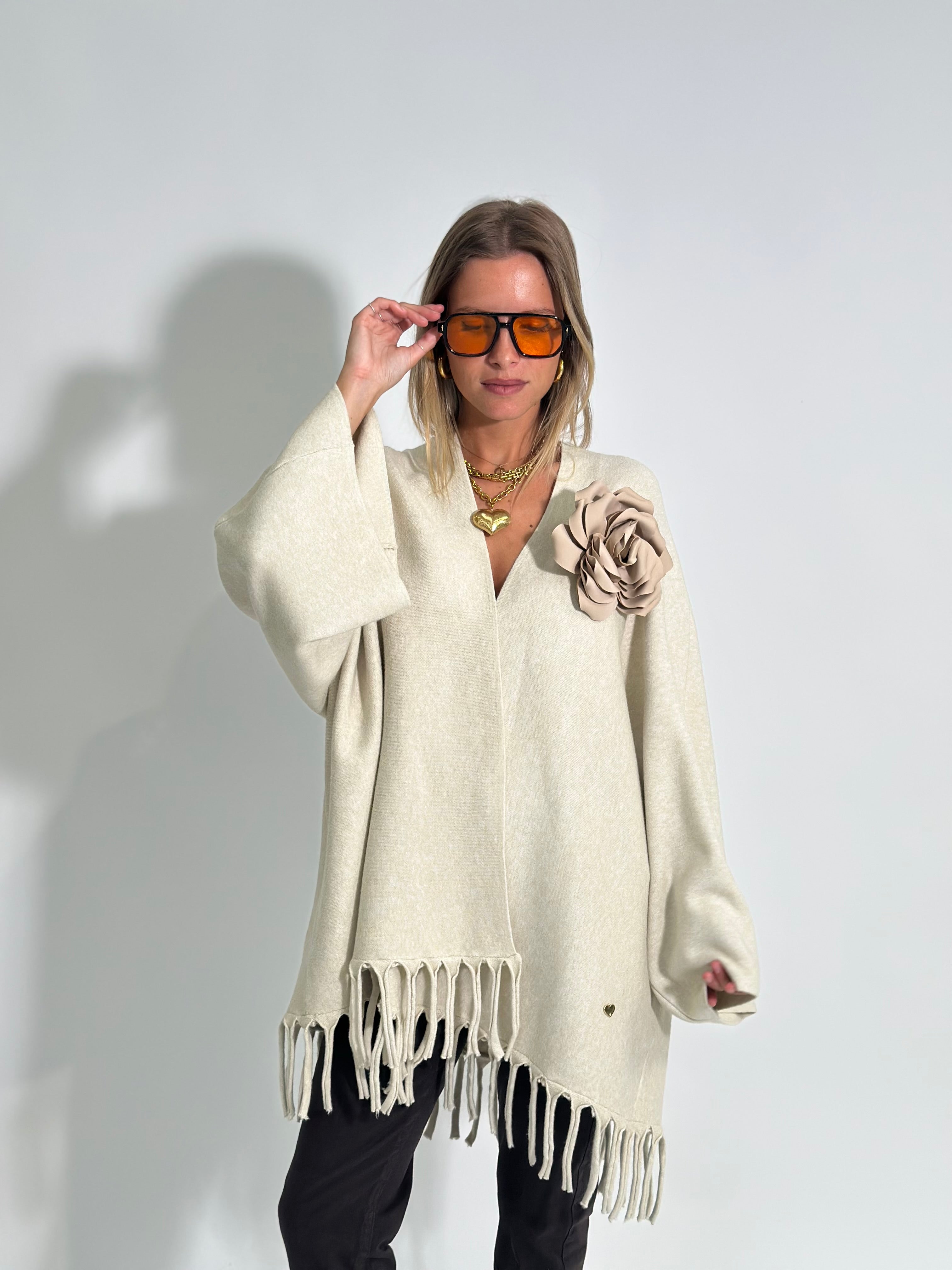 Cardigan frange 28109 PANNA