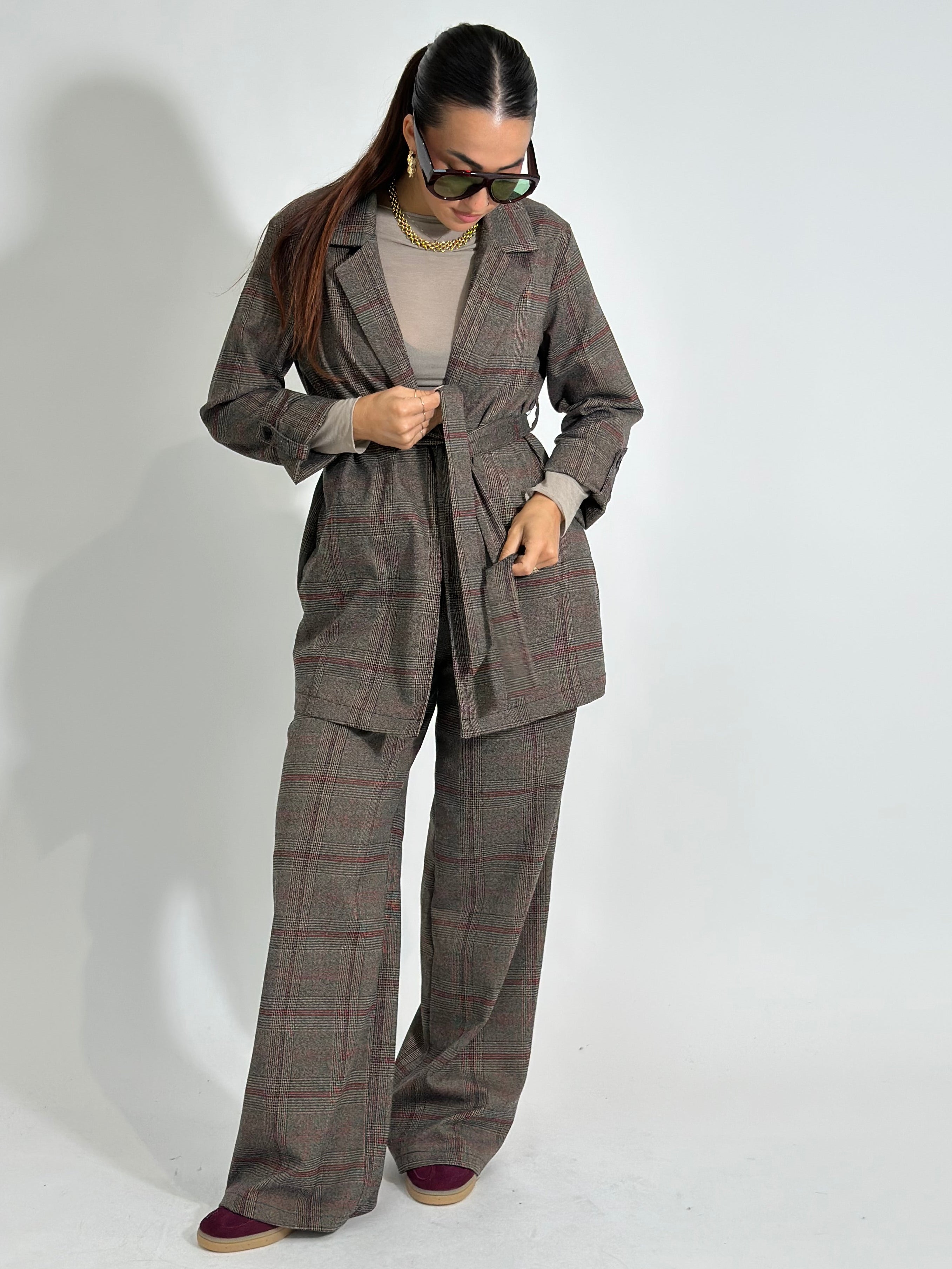 Pantalone check 23448 MORO