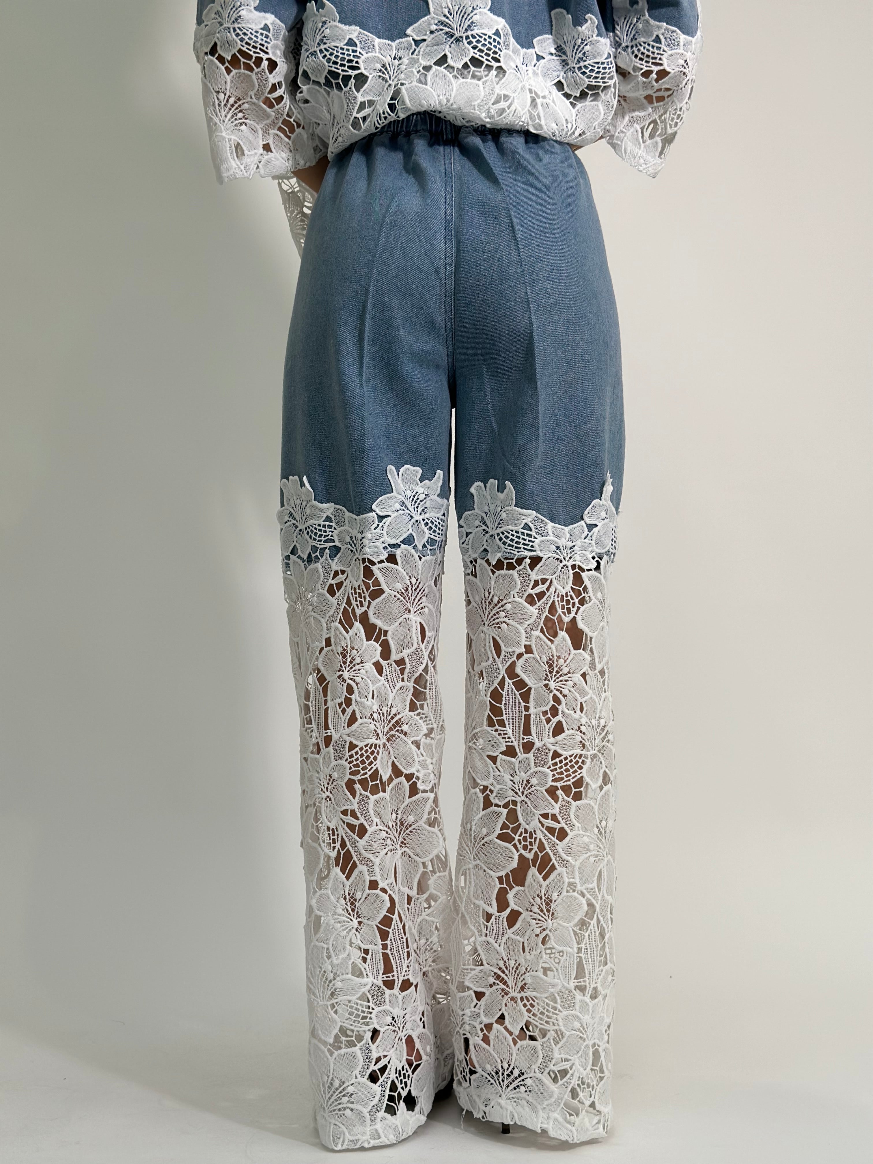 Completo denim e pizzo 97191 BLU LIGHT
