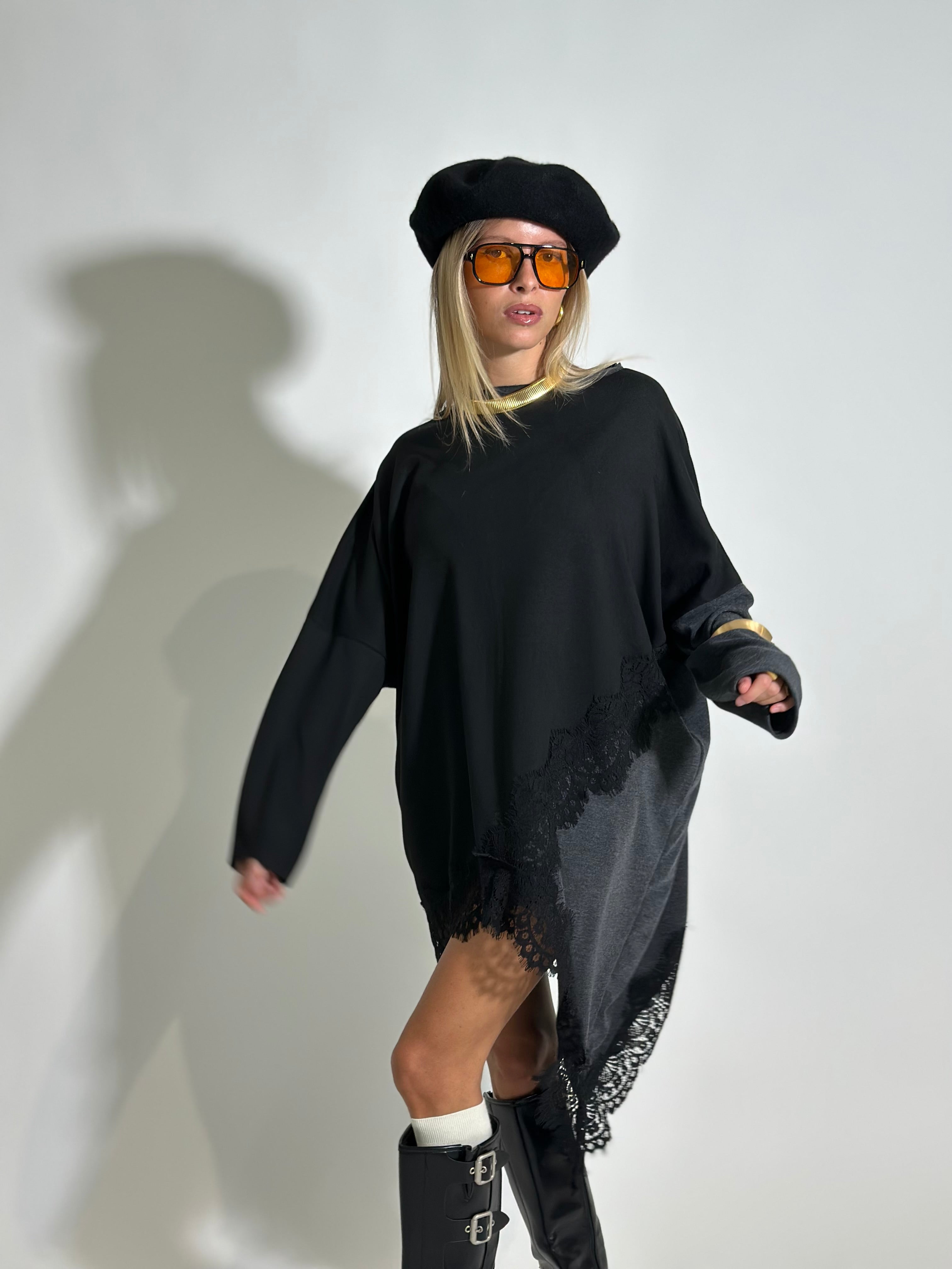 Felpa maglia asimmetrica 80358