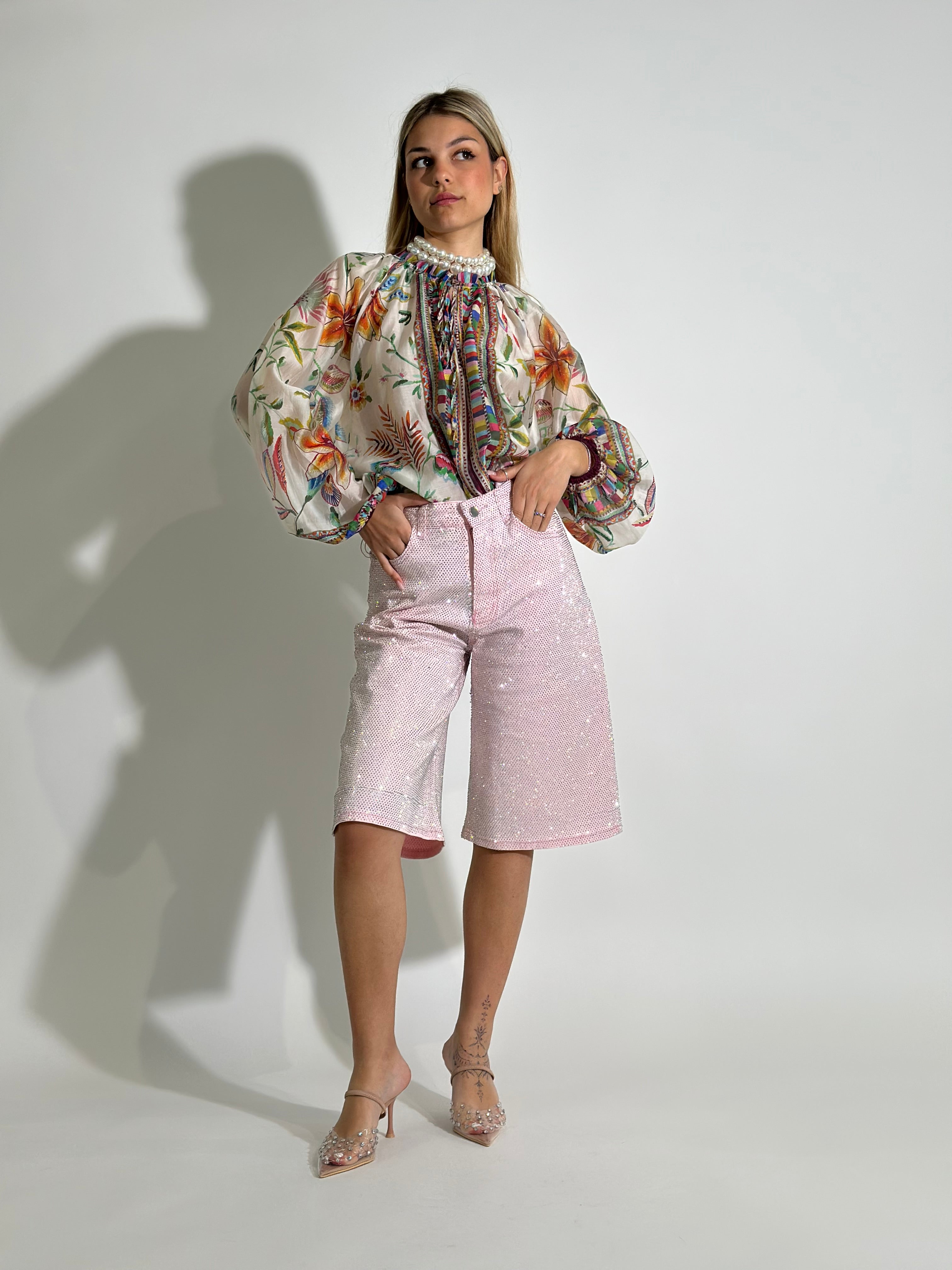 Bermuda micro borchie Z2528 ROSA