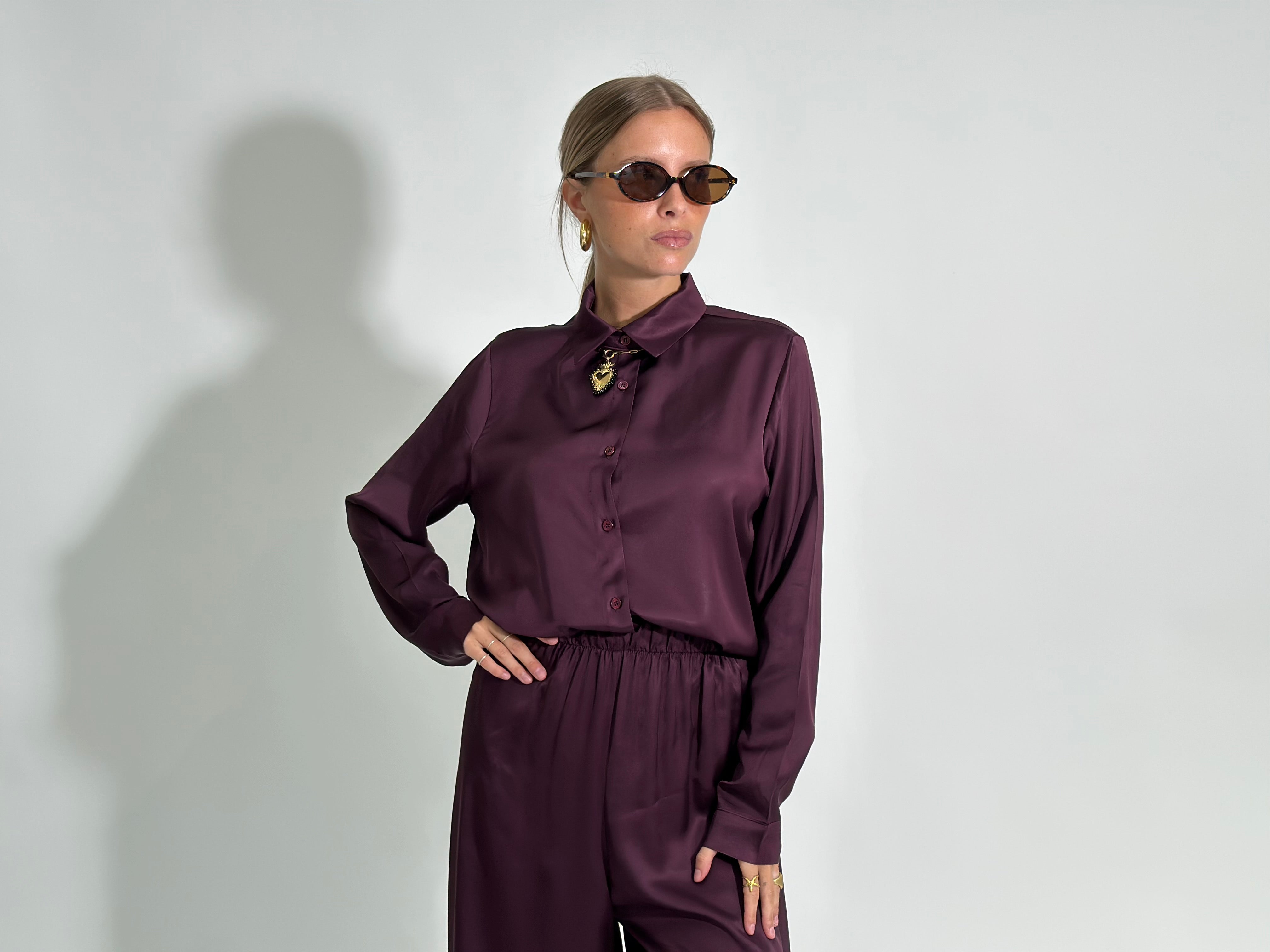 Camicia fluida 1081 BORDO'
