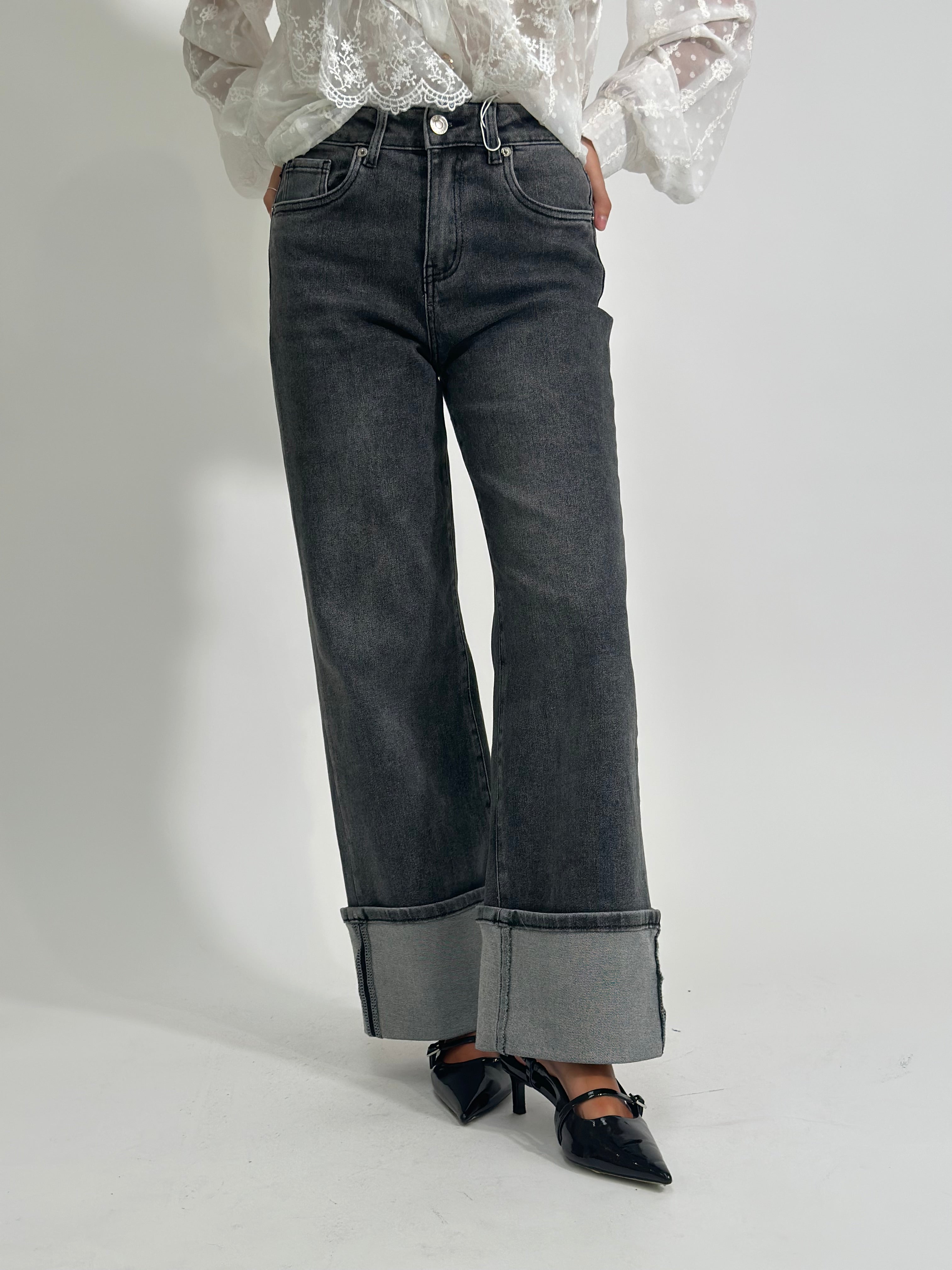 Jeans risvolto H3805