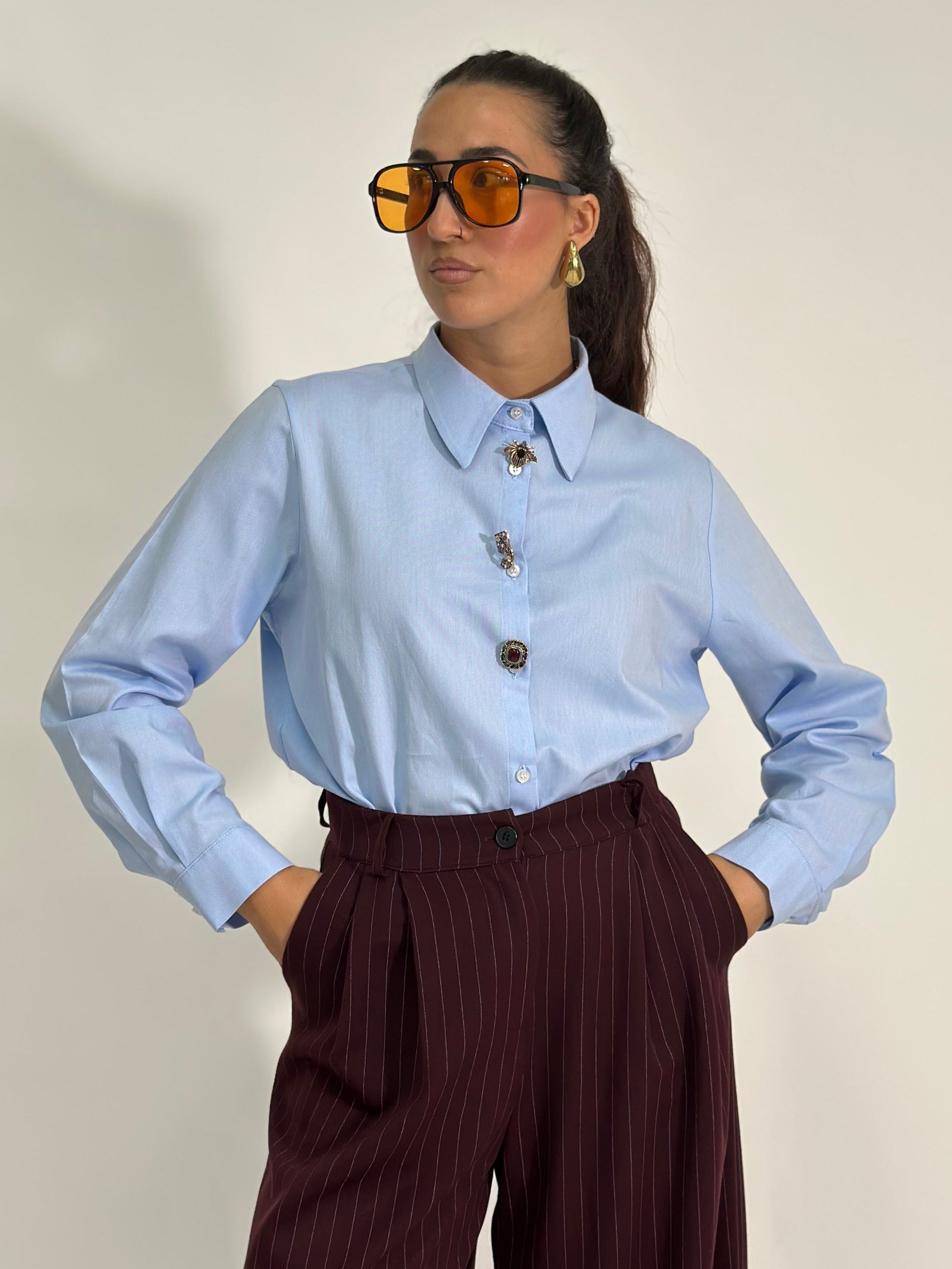 Camicia oxford 27595 AZZURRO
