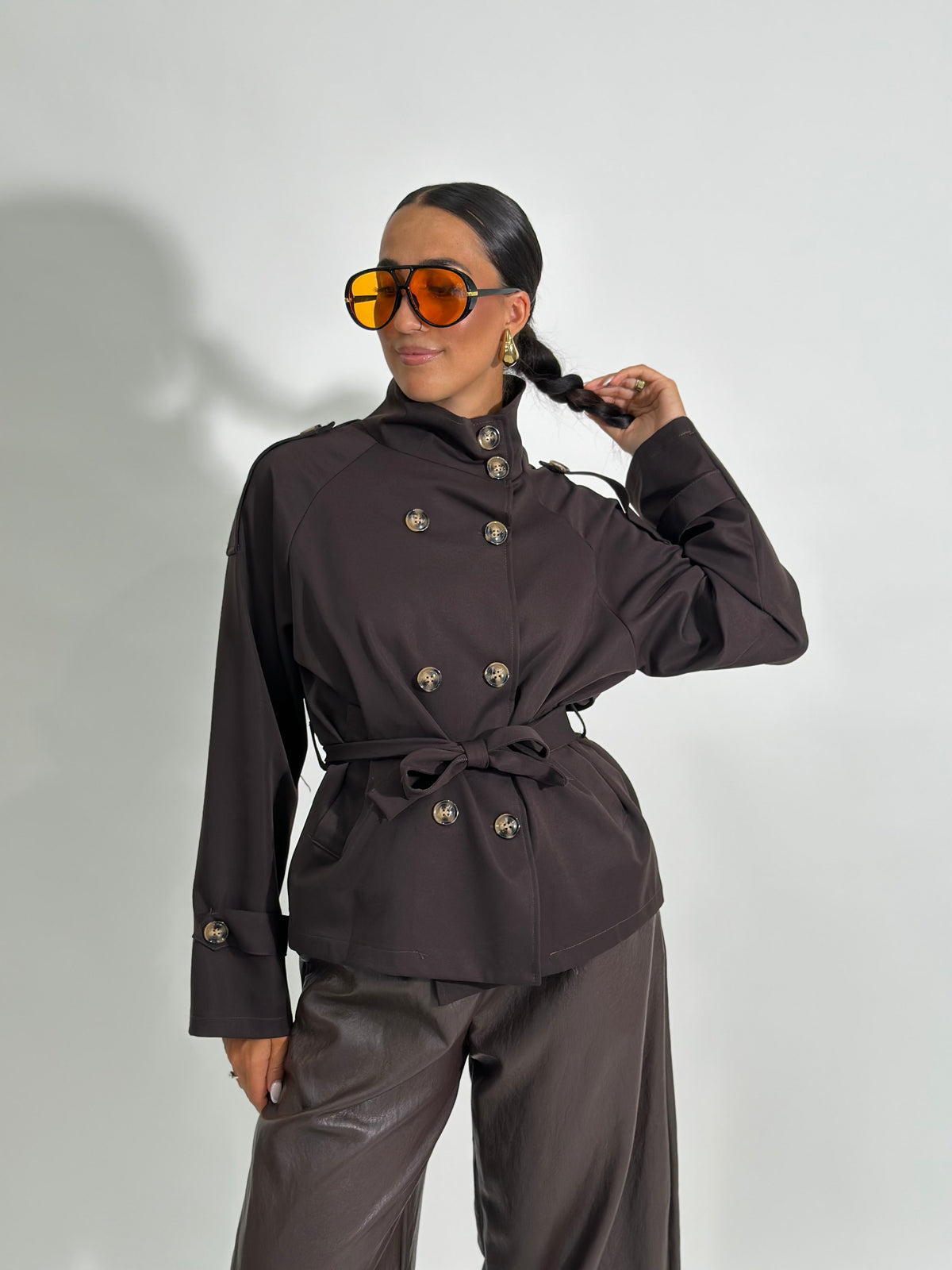 Giacca trench crop 5571