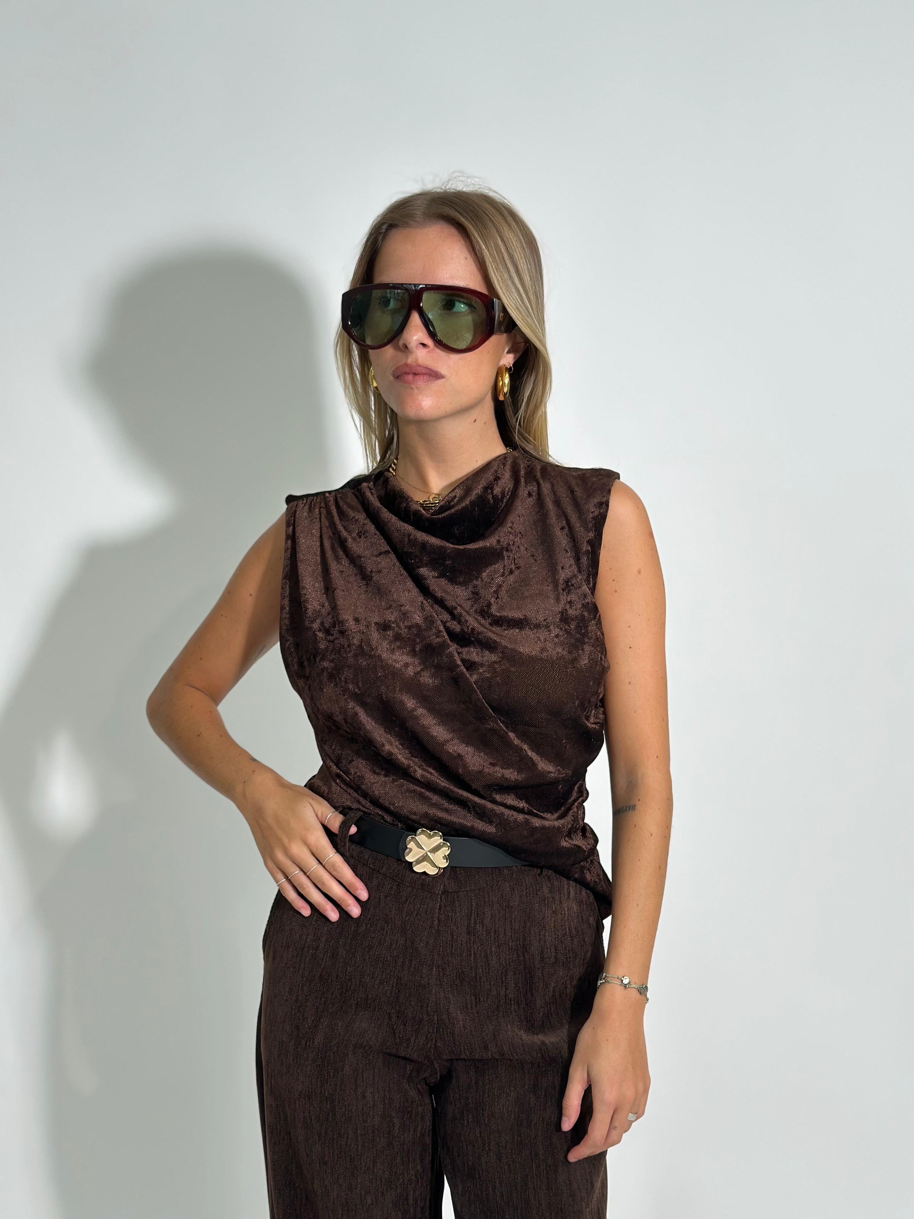 Top velvet 8762 MARRONE