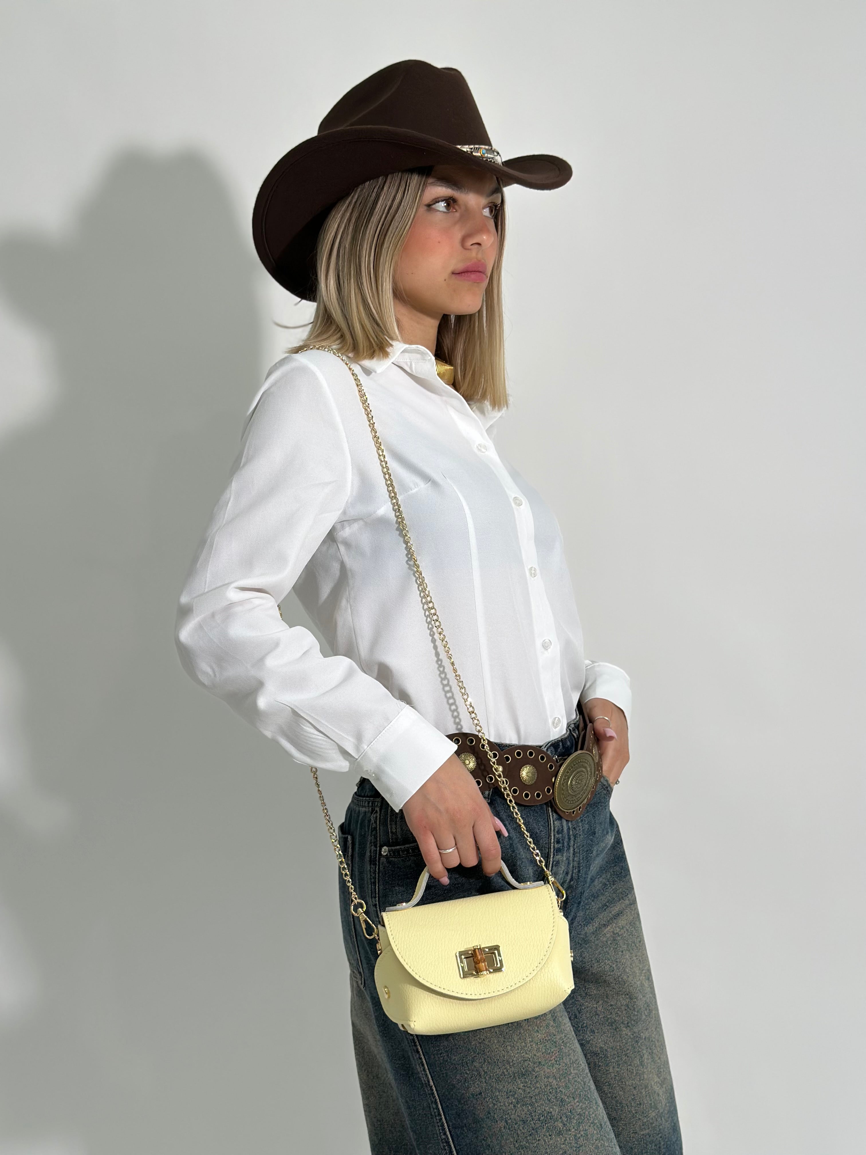 Borsa chiusura bamboo 1122 GIALLO
