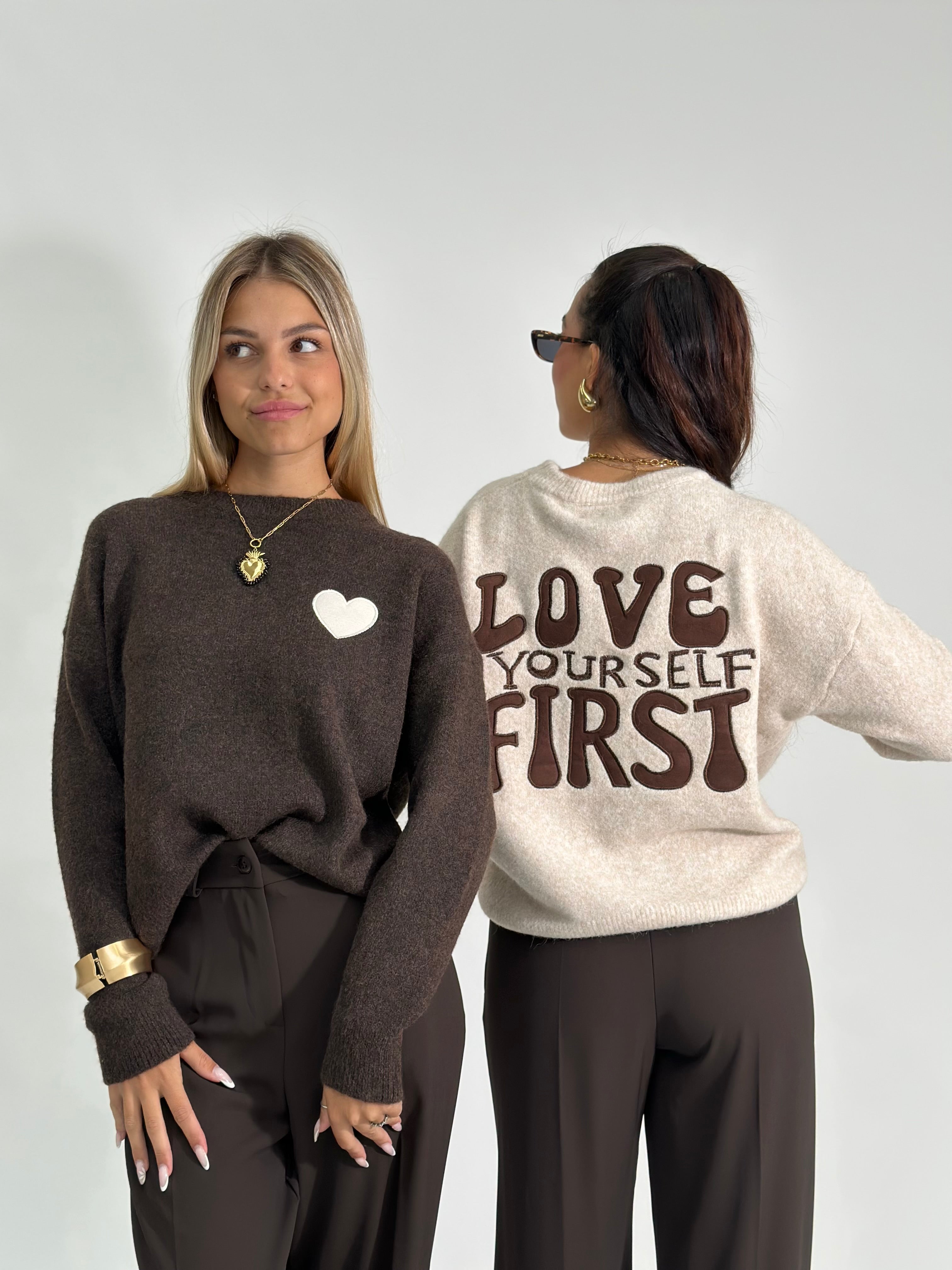 Maglia cuore 2583 ECRU