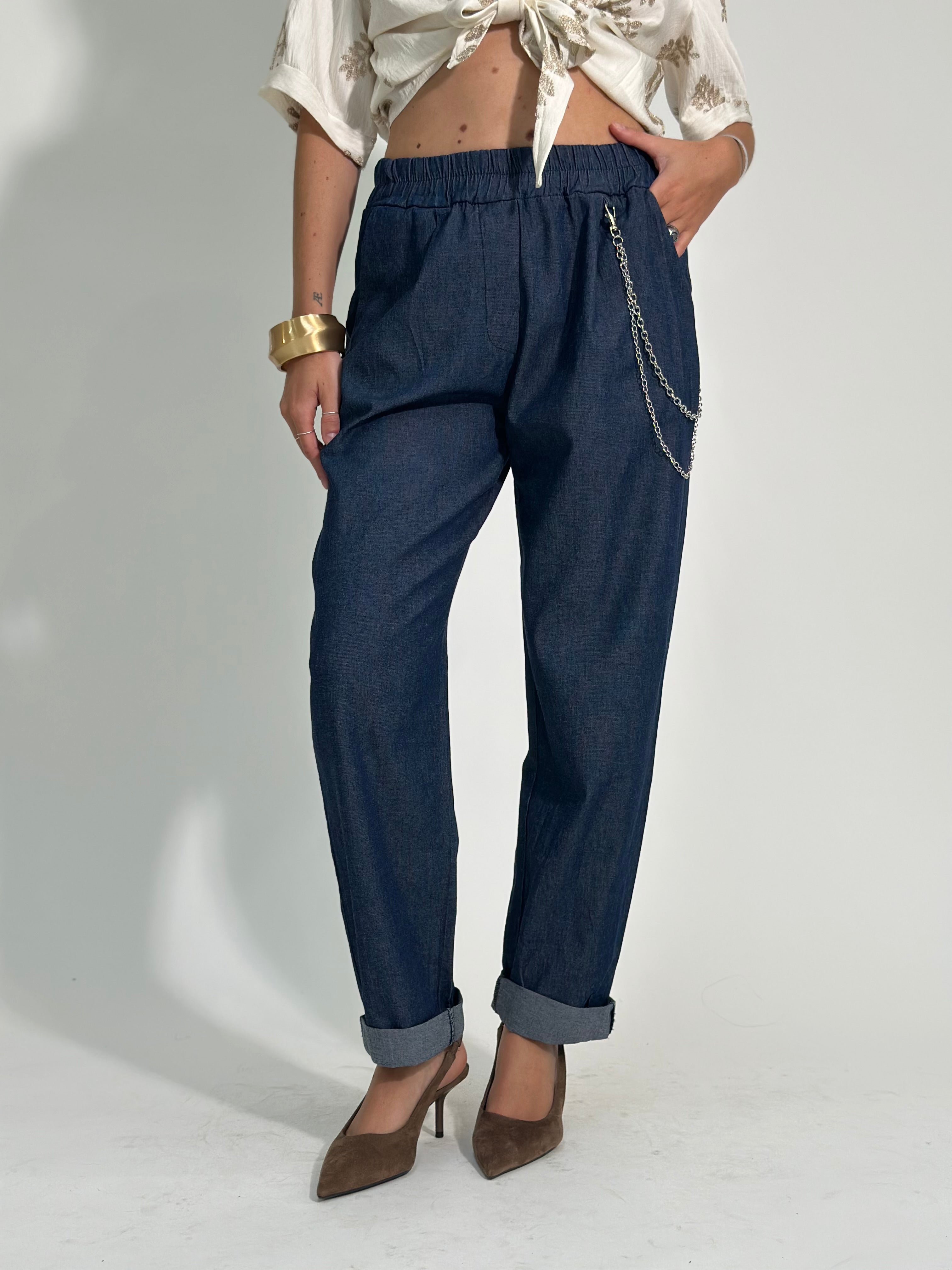 Pantalone chambray catena 1513