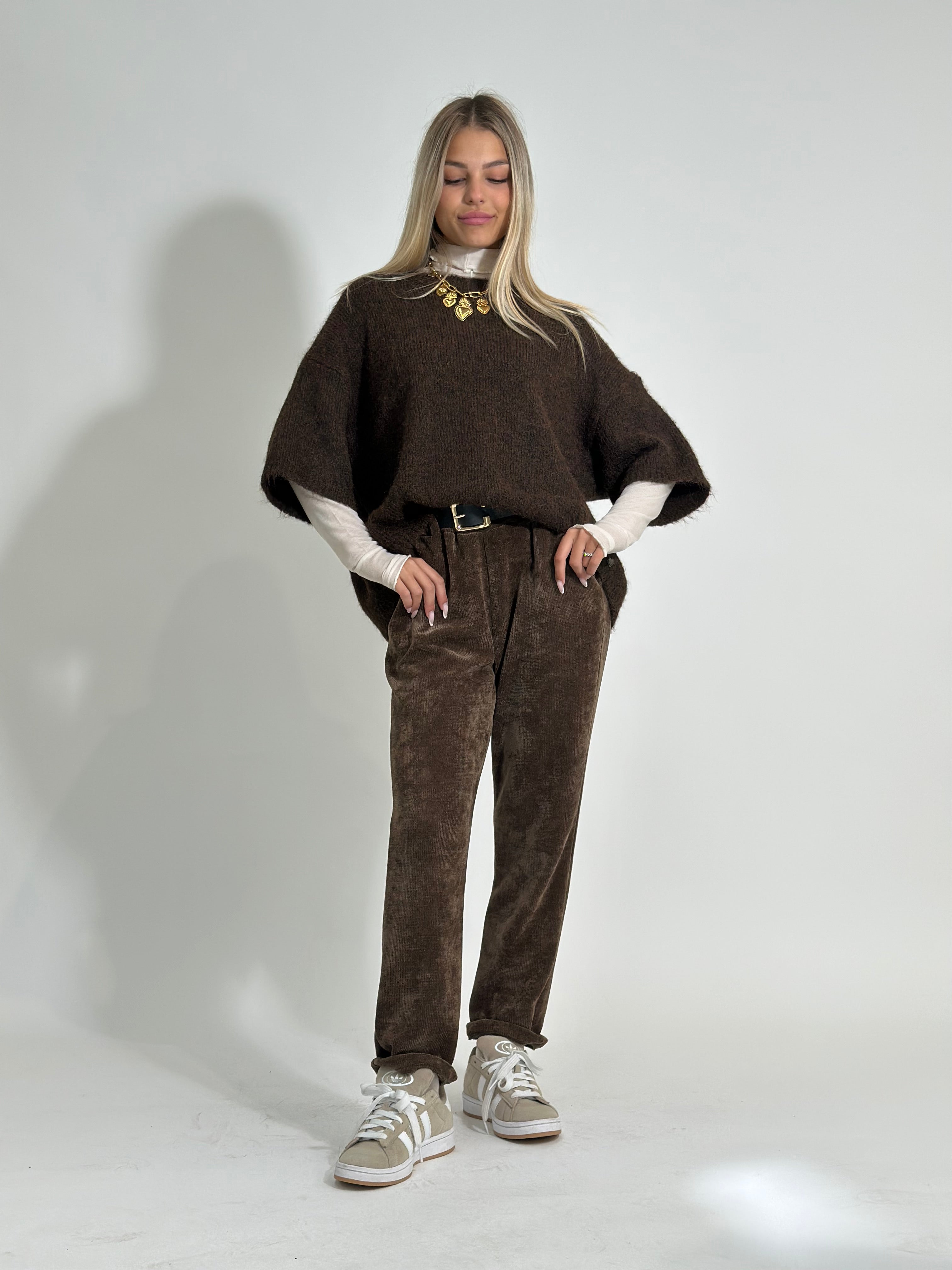 Pantalone costina K25337 CAMEL