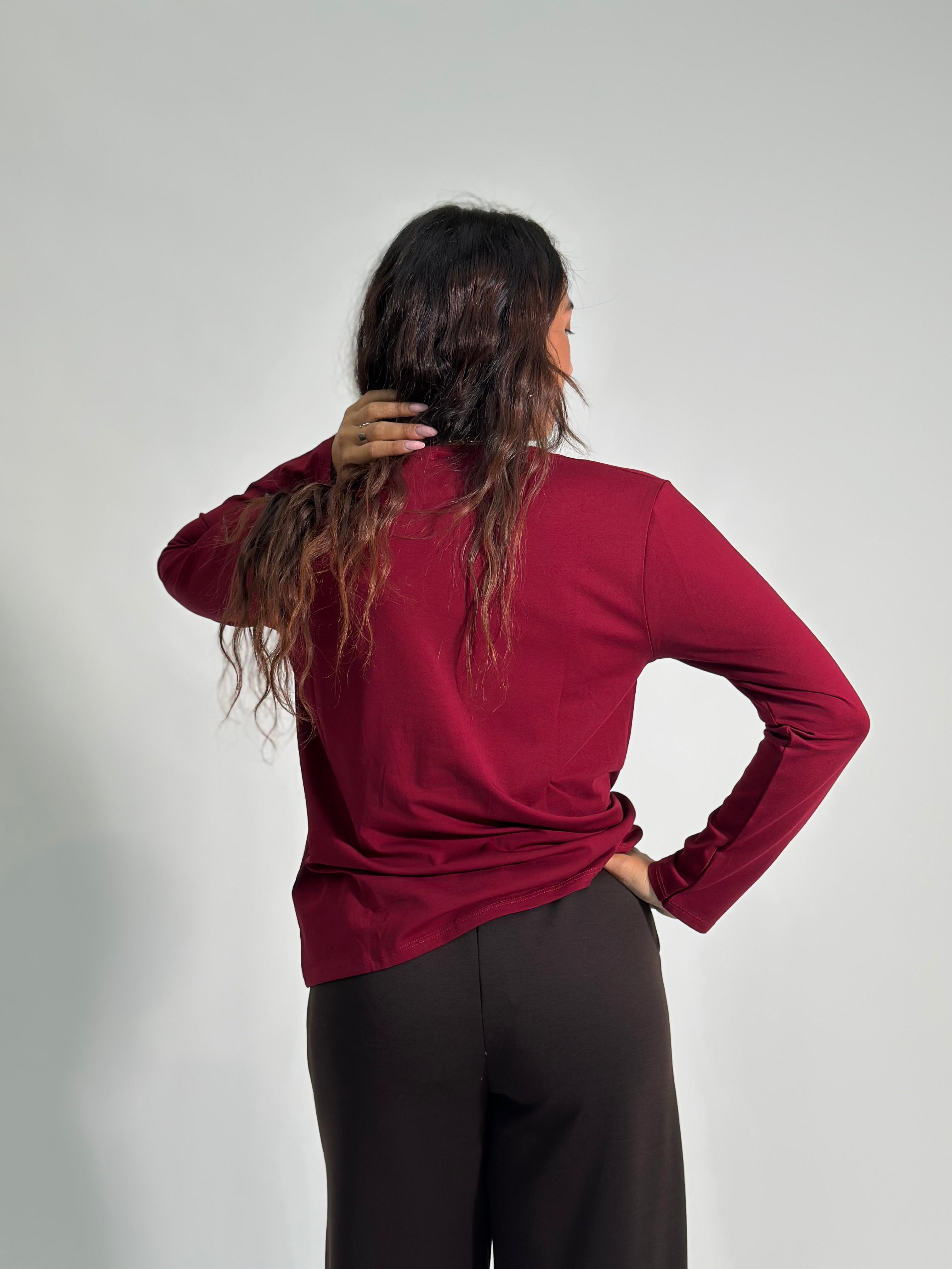 T-shirt lunga 23100 BURGUNDY
