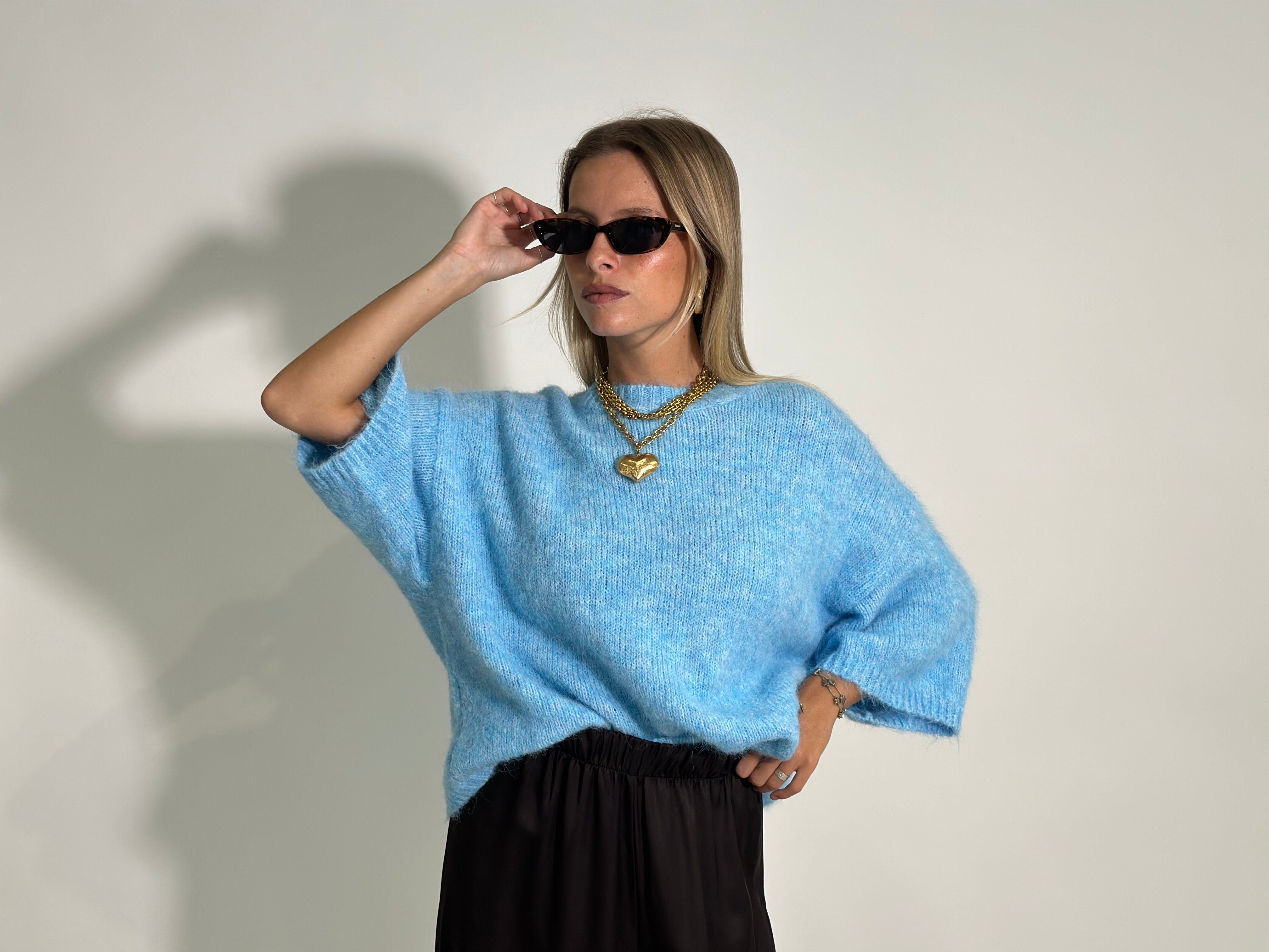 Maglia mohair 28168 AZZURRO
