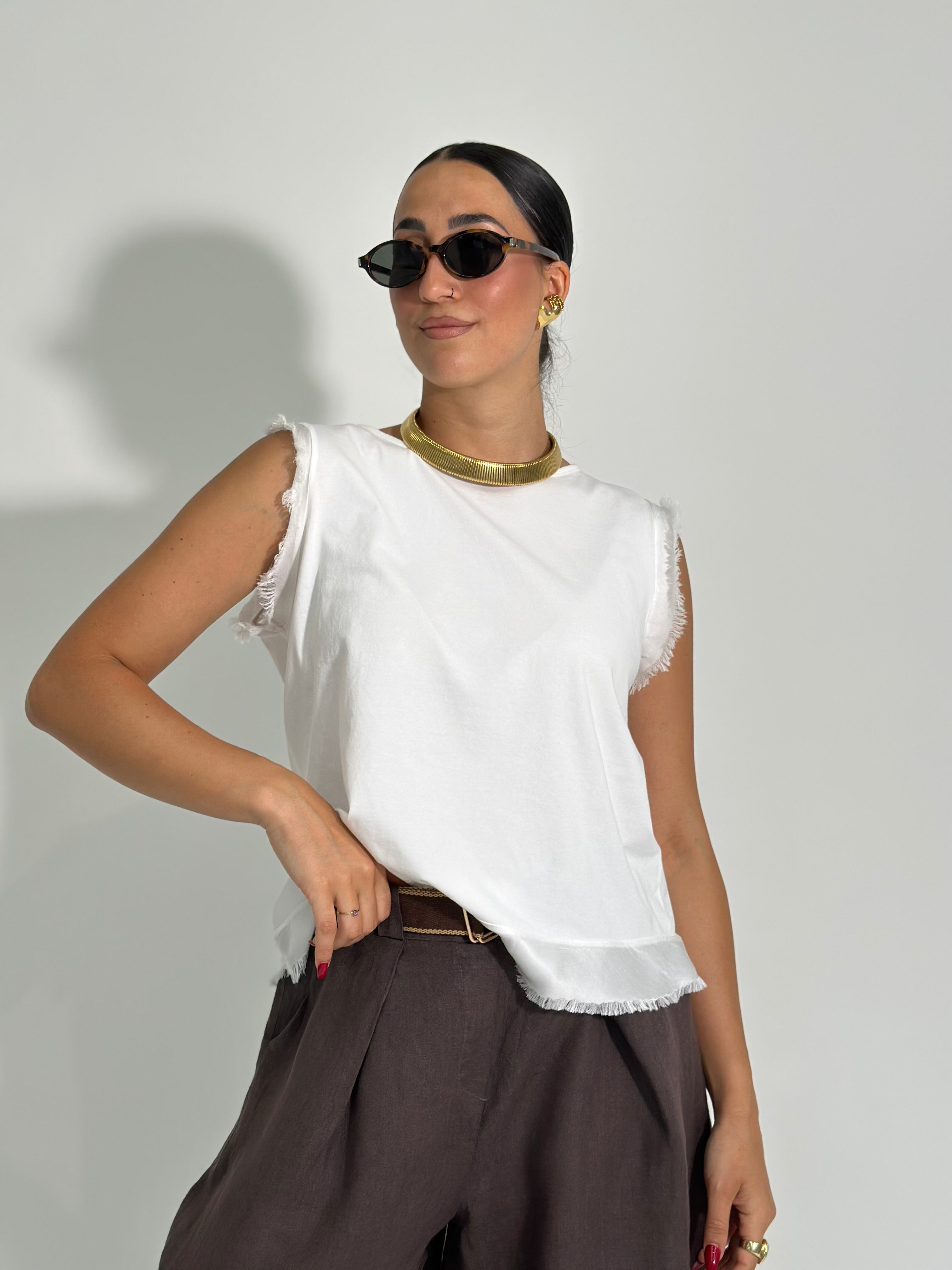 T-shirt satin taglio vivo A-76