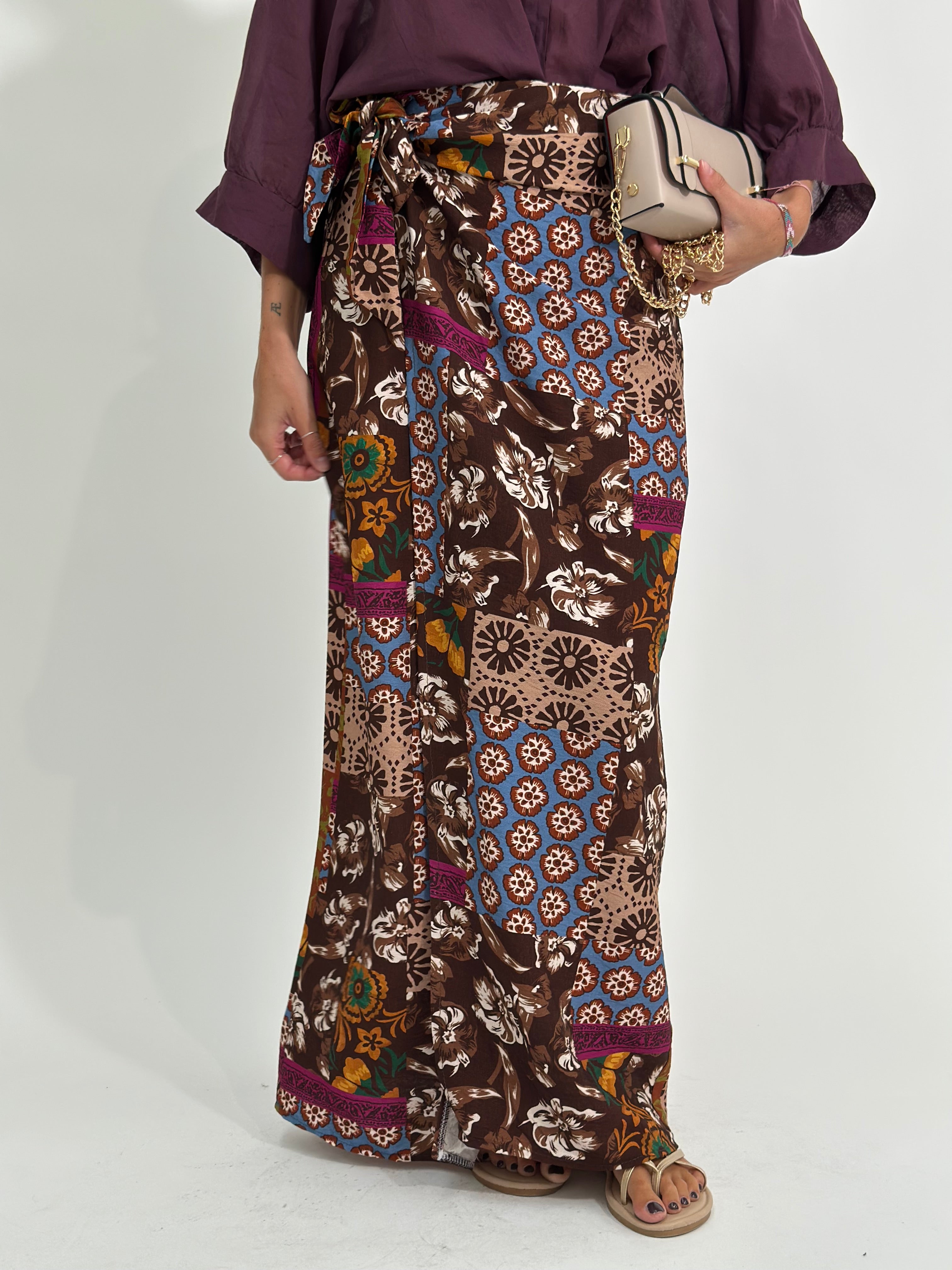 Gonna pareo lunga FIORI 8097